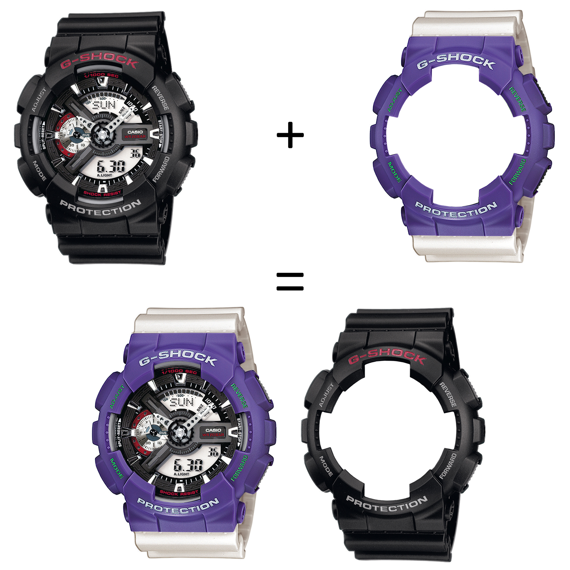 Casio SET GA-110-1AER + BEZEL 10498250 + PASEK 10395227 zegarek - miniatura 2