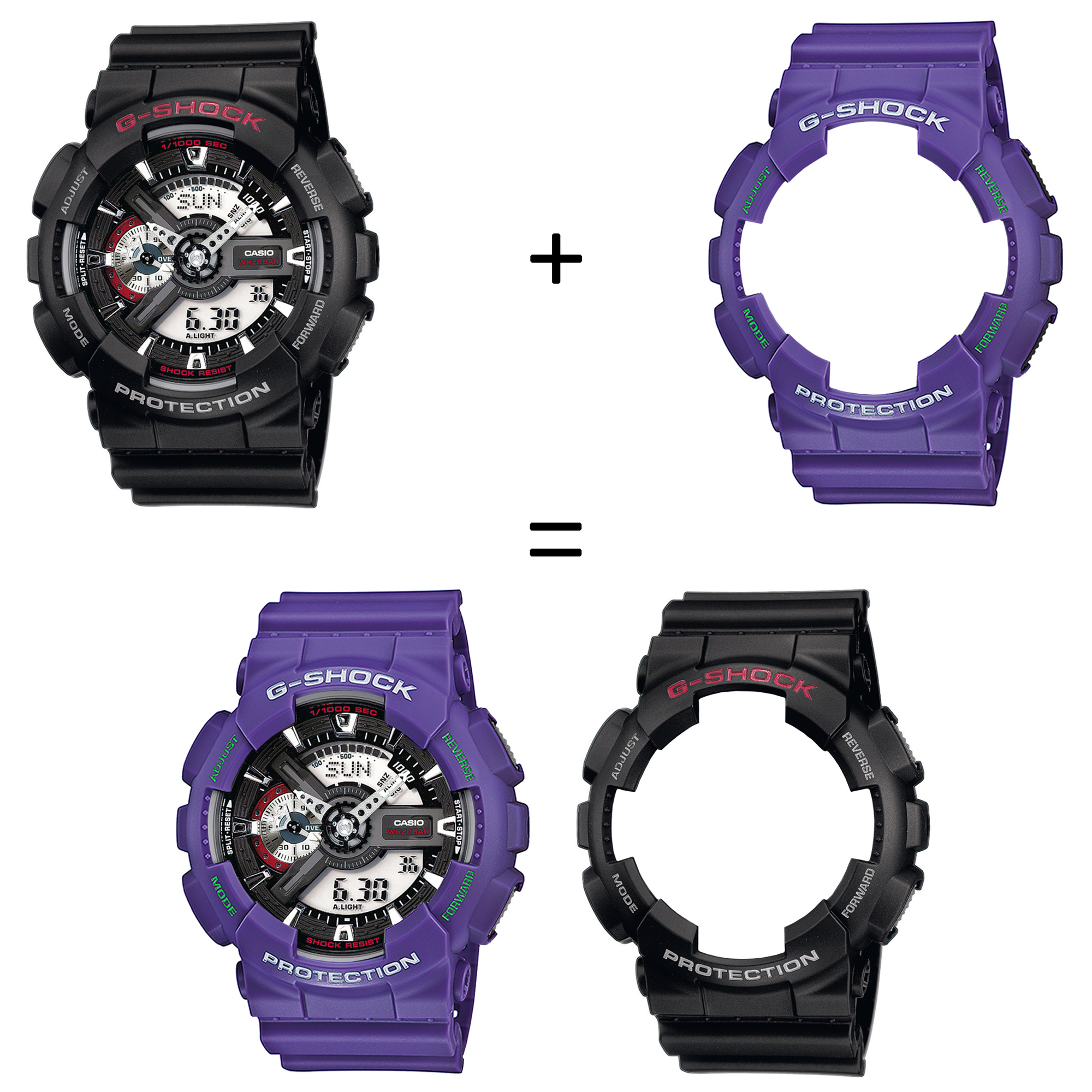 Casio SET GA-110-1AER + BEZEL 10498250 + PASEK 10498156 zegarek - miniatura 2