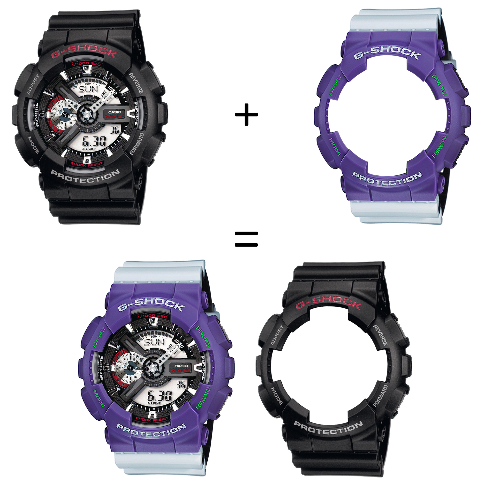 Casio SET GA-110-1AER + BEZEL 10498250 + PASEK 10527469 zegarek - miniatura 2