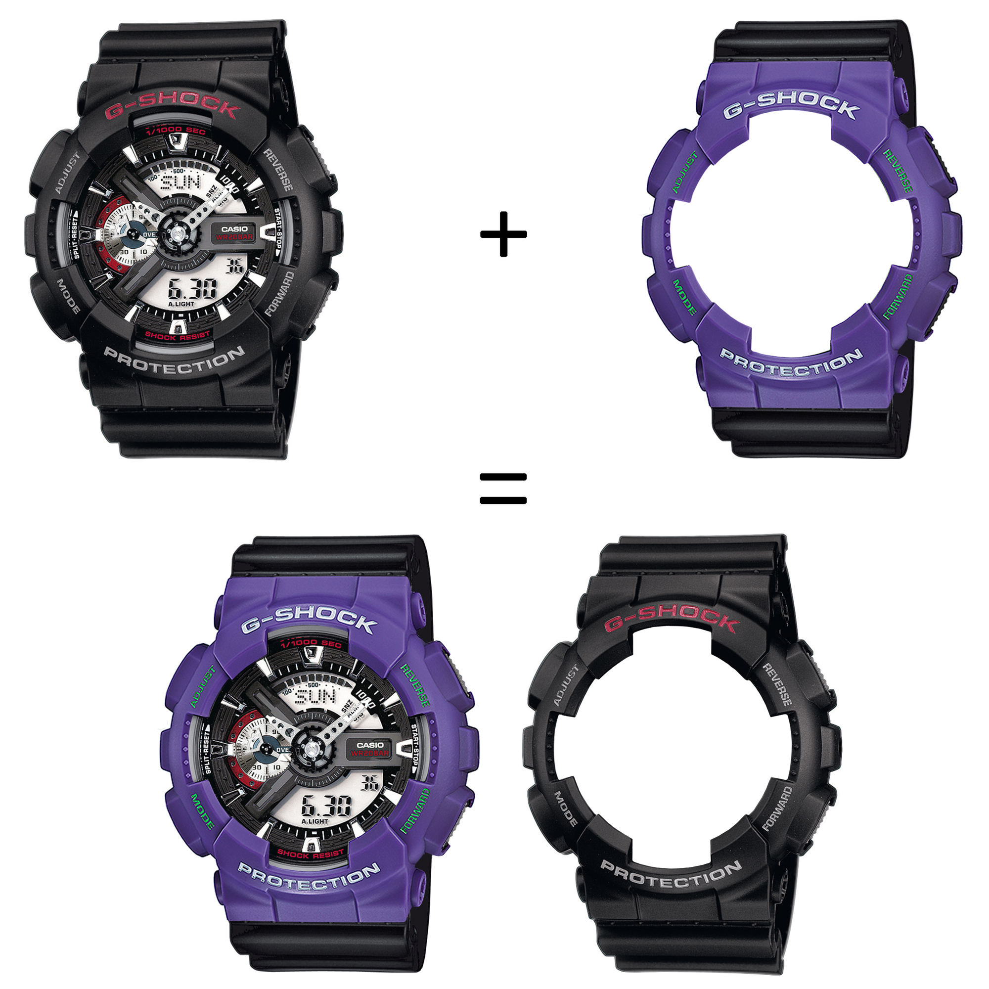Casio SET GA-110-1AER + BEZEL 10498250 + PASEK 10536683 zegarek - miniatura 2