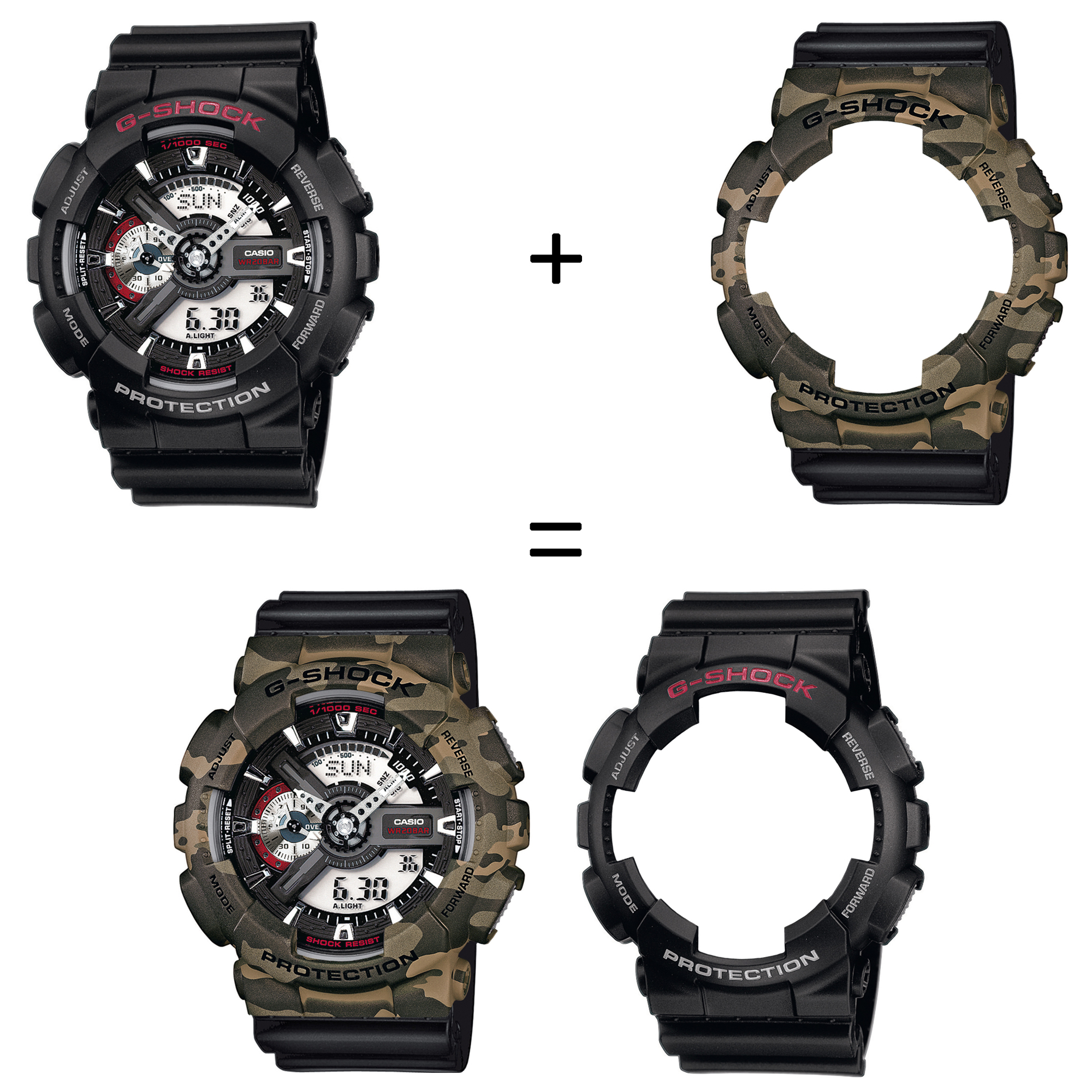 Casio SET GA-110-1AER + BEZEL 10507070 + PASEK 10536683 zegarek - miniatura 2