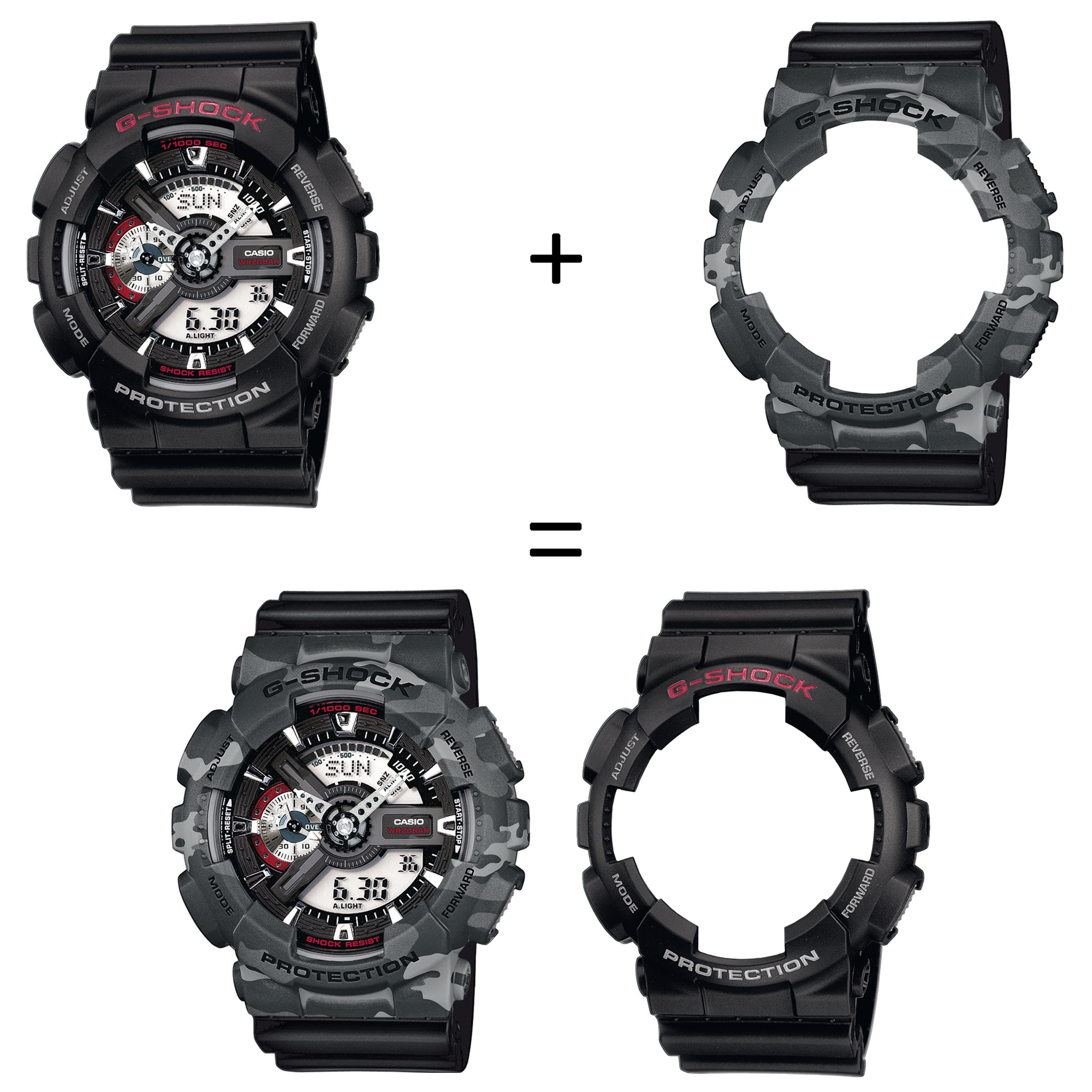 Casio SET GA-110-1AER + BEZEL 10507071 + PASEK 10536683 zegarek - miniatura 2