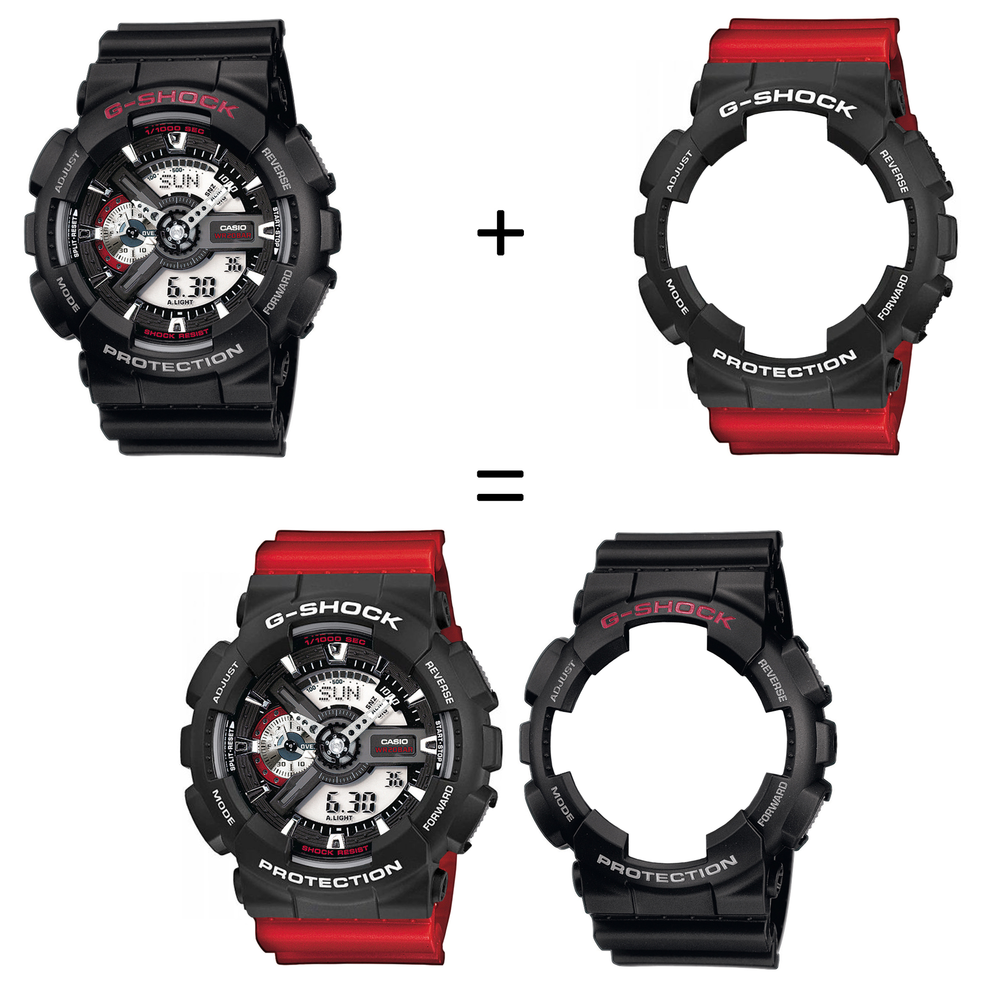 Casio SET GA-110-1AER + BEZEL 10508136 + PASEK 10395226 zegarek - miniatura 2