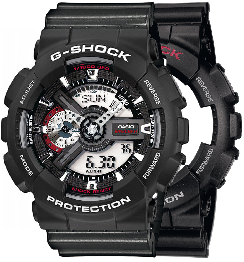 G-SHOCK SET GA-110-1AER + BEZEL 10508136 + PASEK 10467764