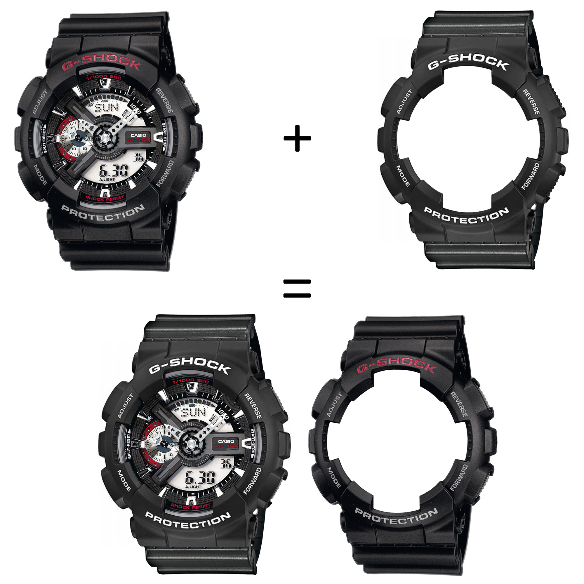 Casio SET GA-110-1AER + BEZEL 10508136 + PASEK 10467764 zegarek - miniatura 2