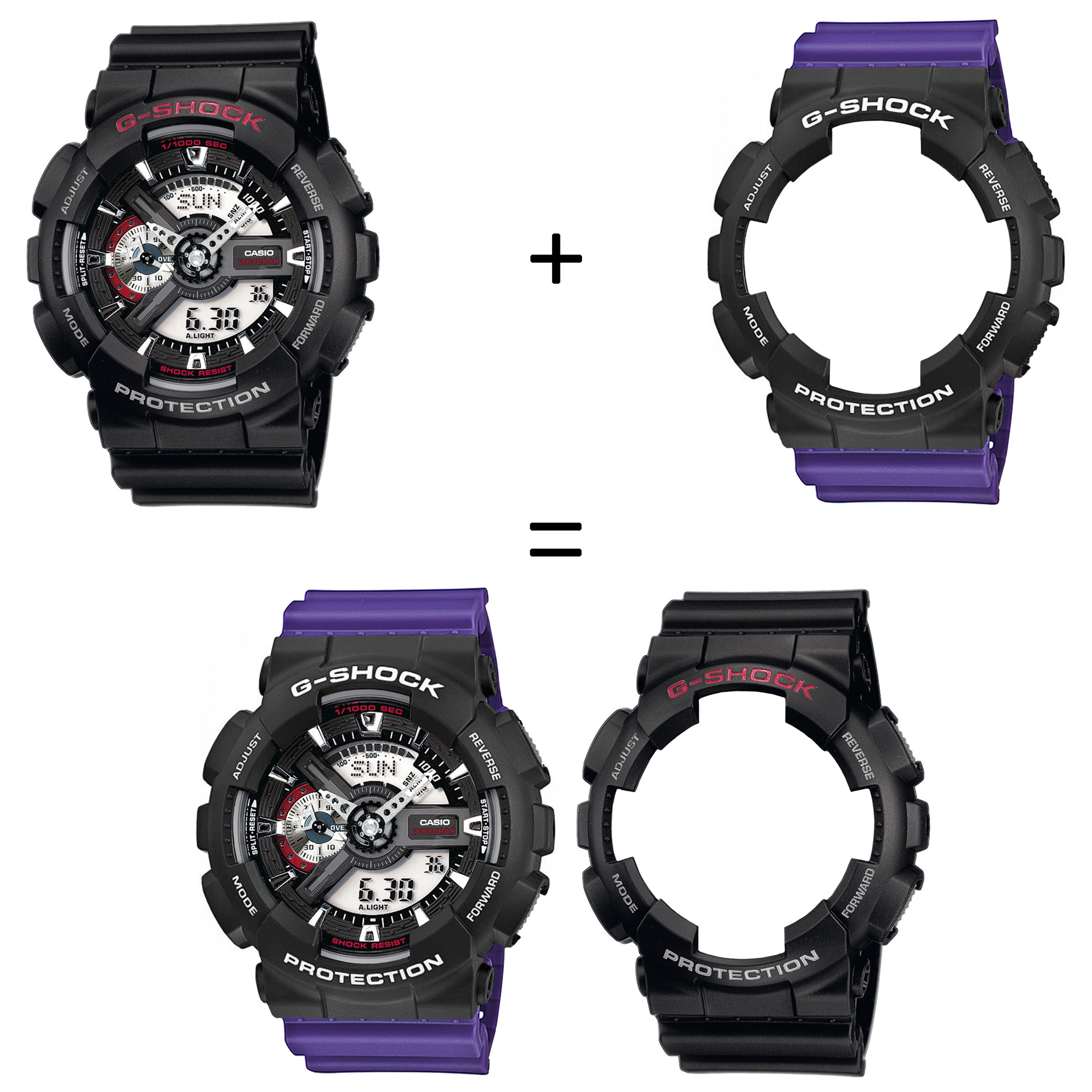 Casio SET GA-110-1AER + BEZEL 10508136 + PASEK 10498156 zegarek - miniatura 2