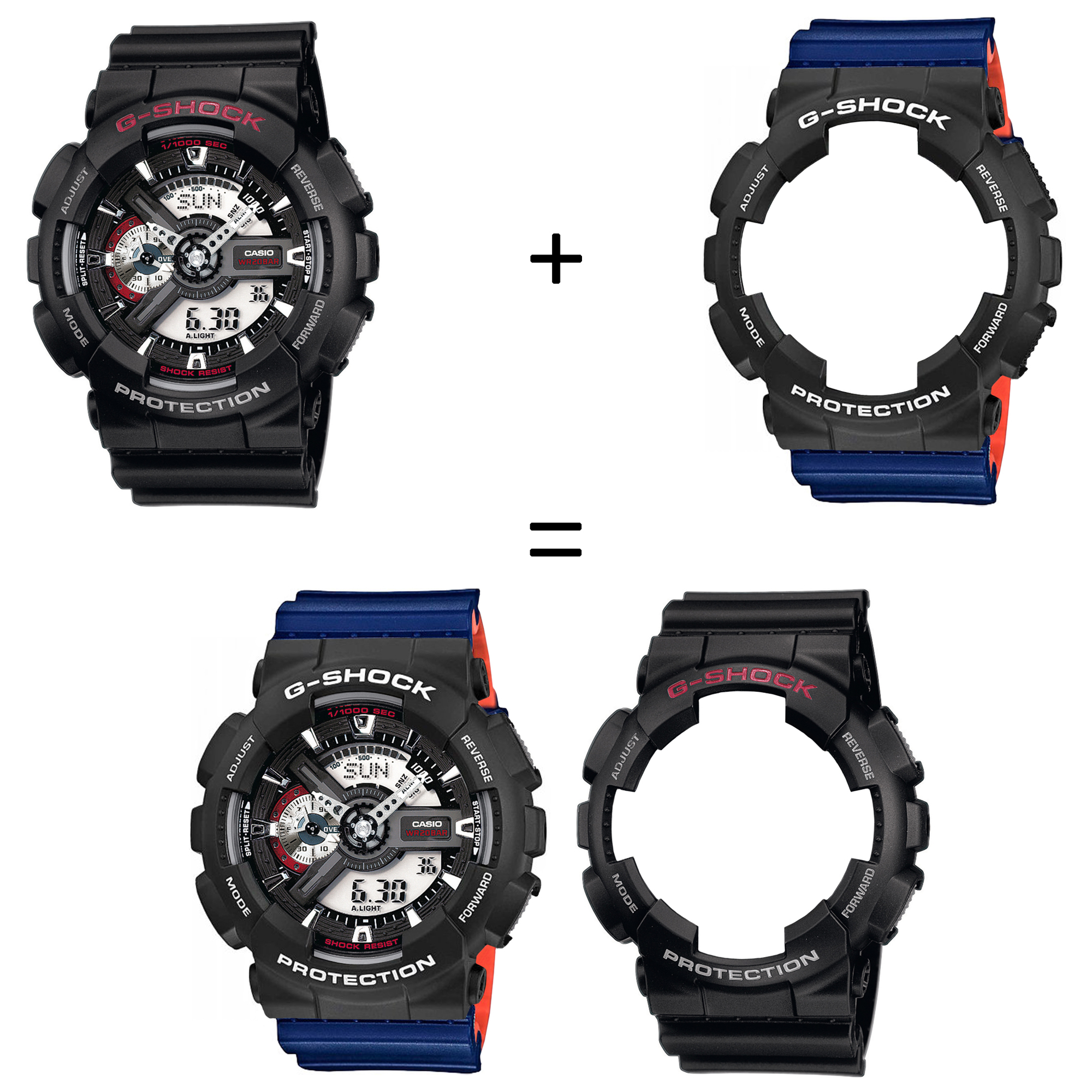 Casio SET GA-110-1AER + BEZEL 10508136 + PASEK 10527467 zegarek - miniatura 2