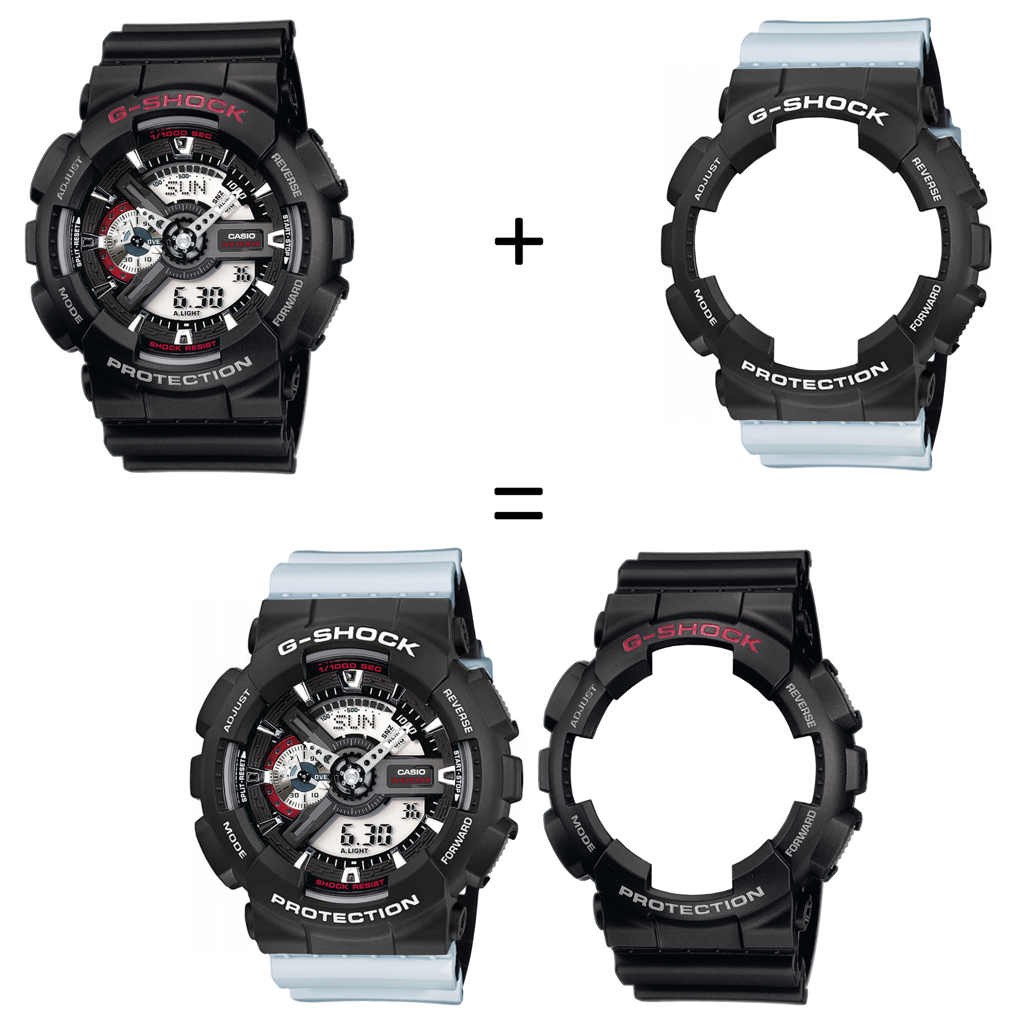 Casio SET GA-110-1AER + BEZEL 10508136 + PASEK 10527469 zegarek - miniatura 2