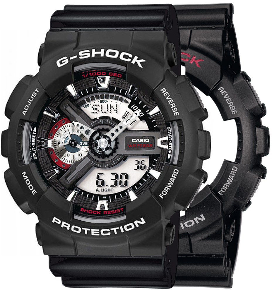 G-SHOCK SET GA-110-1AER + BEZEL 10508136 + PASEK 10536683