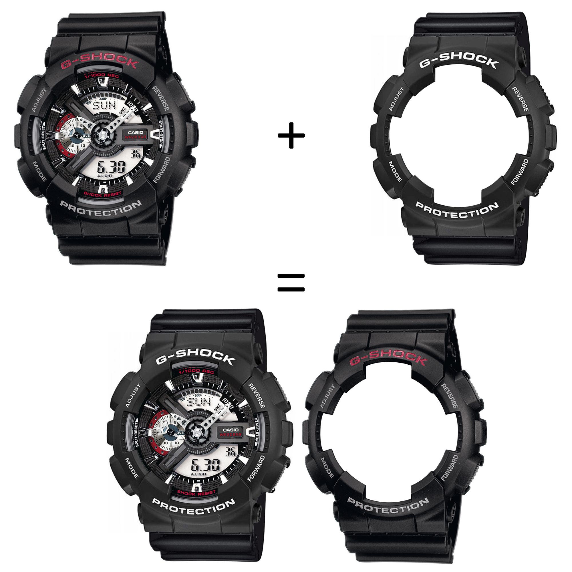 Casio SET GA-110-1AER + BEZEL 10508136 + PASEK 10536683 zegarek - miniatura 2