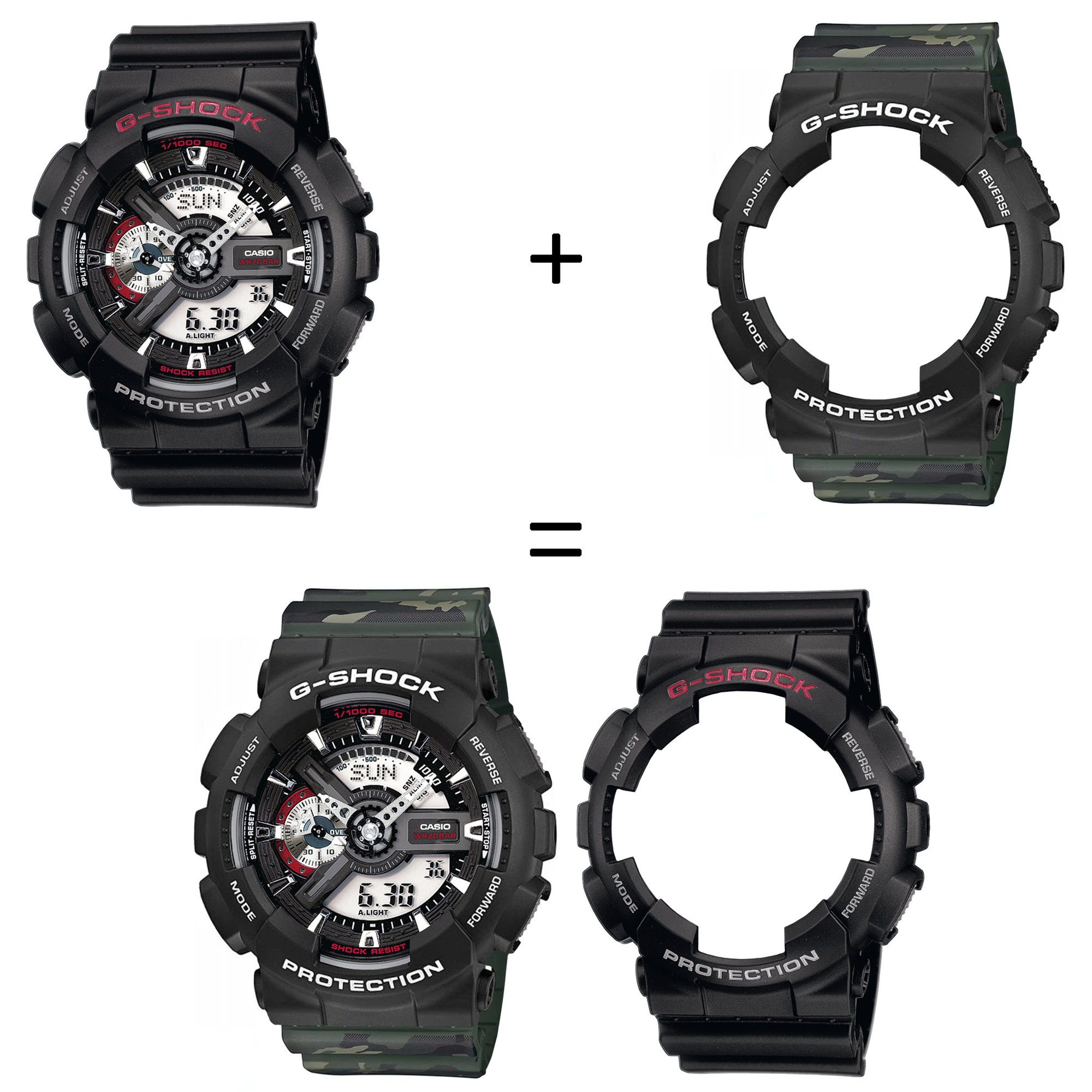 Casio SET GA-110-1AER + BEZEL 10508136 + PASEK 10561429 zegarek - miniatura 2