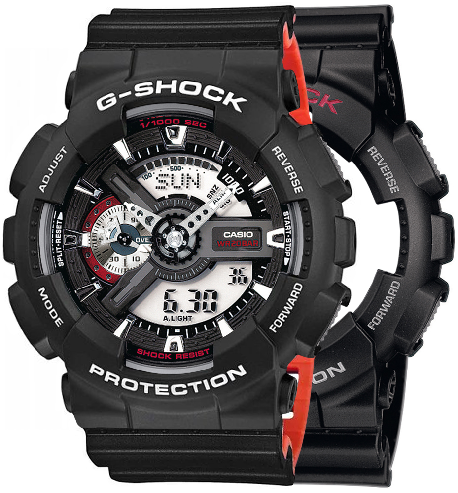 G-SHOCK SET GA-110-1AER + BEZEL 10508136 + PASEK 10577142