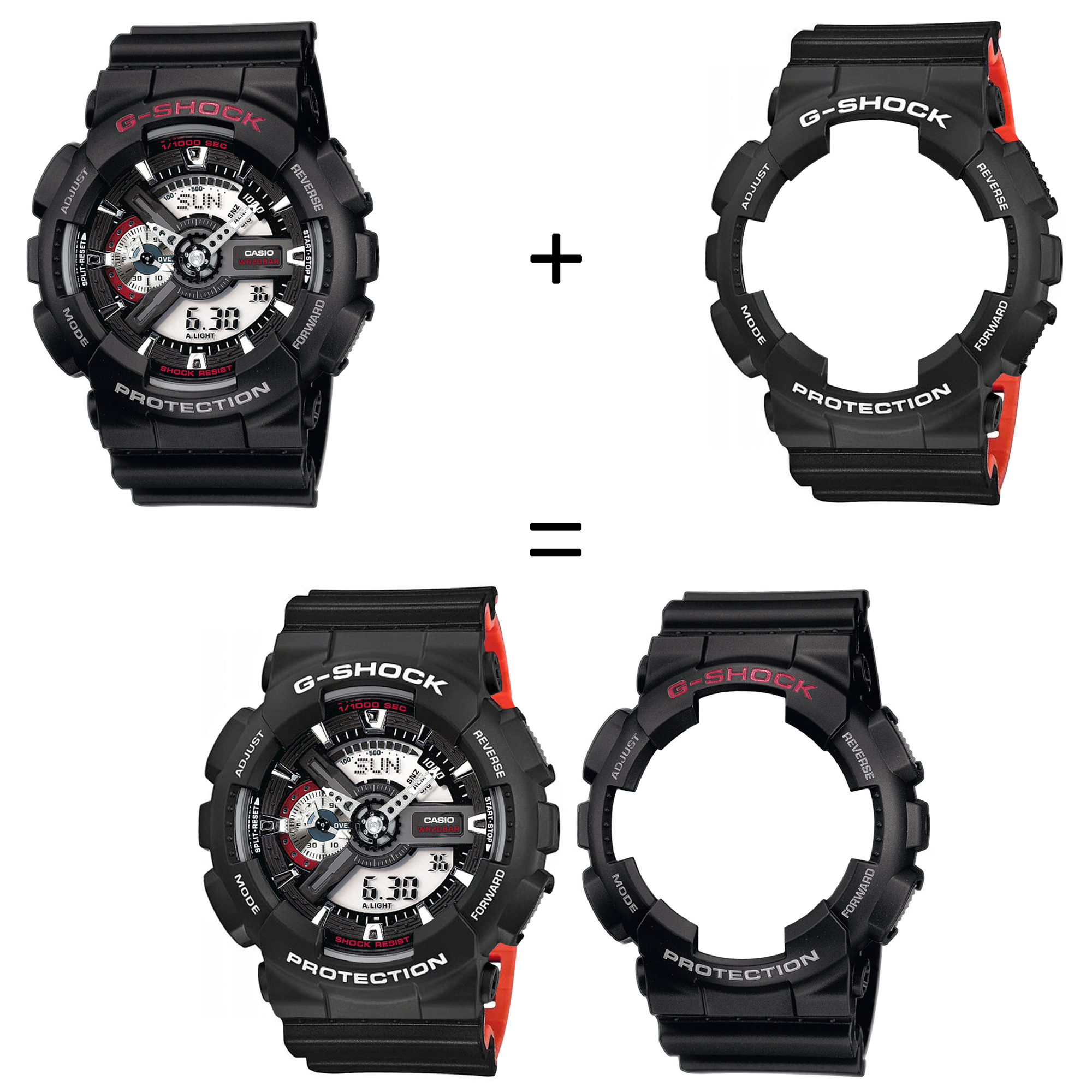Casio SET GA-110-1AER + BEZEL 10508136 + PASEK 10577142 zegarek - miniatura 2