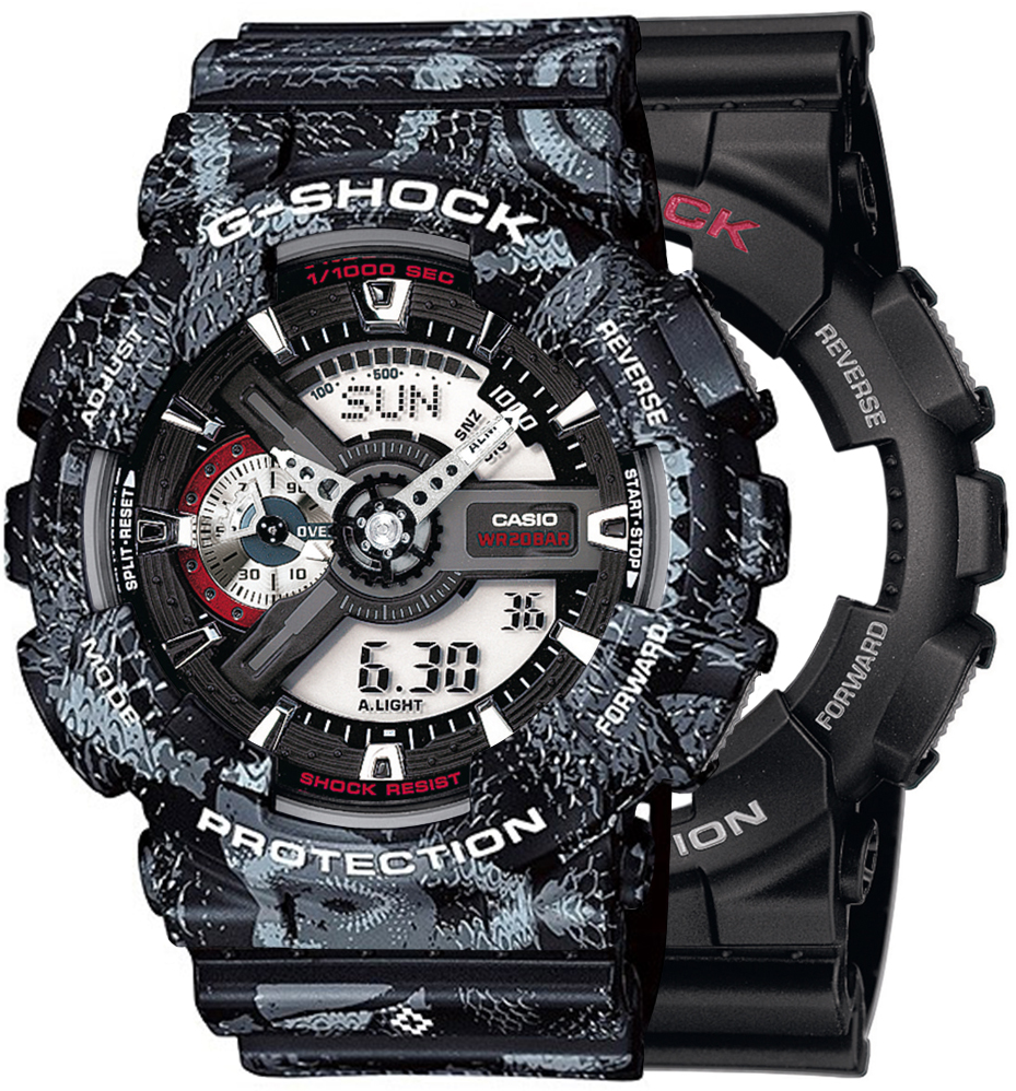 G-SHOCK SET GA-110-1AER + BEZEL 10520052 + PASEK 10520049