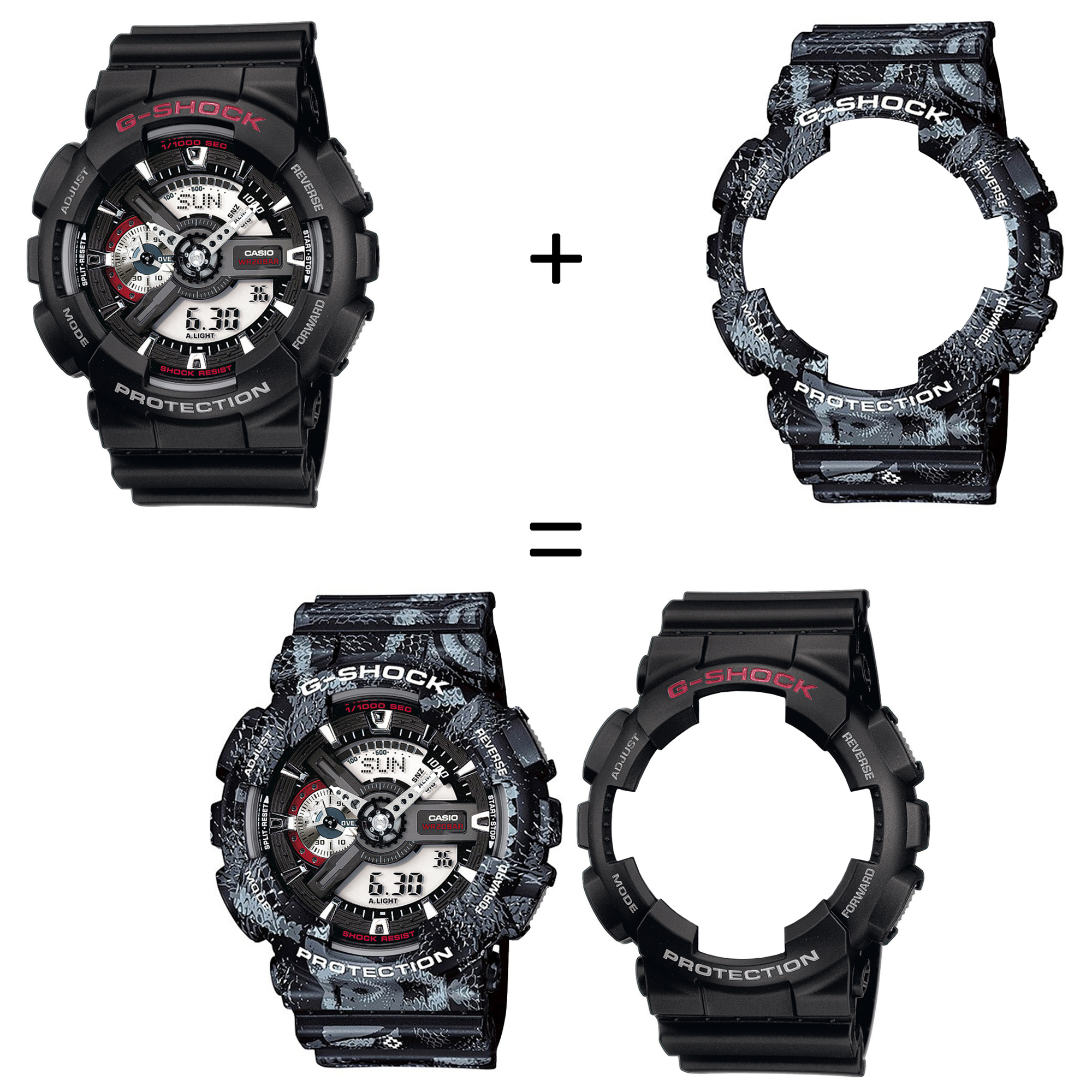 Casio SET GA-110-1AER + BEZEL 10520052 + PASEK 10520049 zegarek - miniatura 2