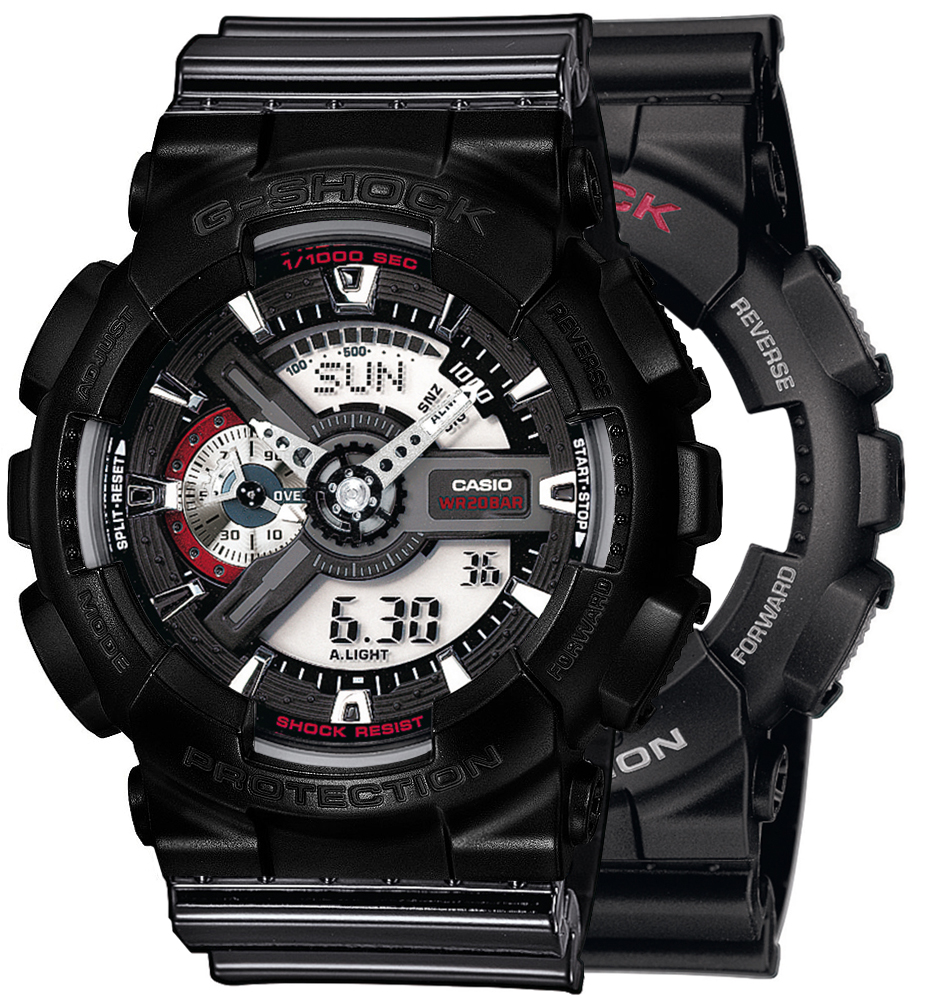 G-SHOCK SET GA-110-1AER + BEZEL 10523429 + PASEK 10378391