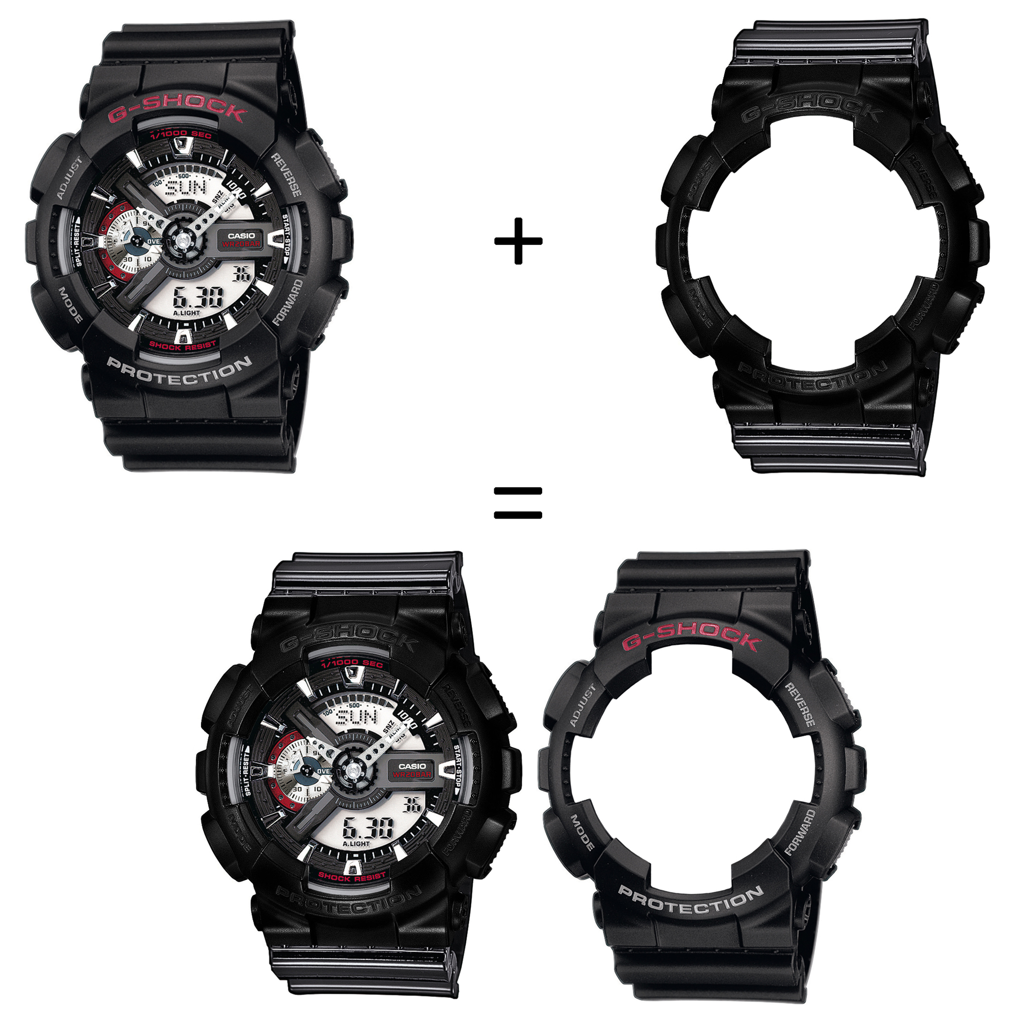 Casio SET GA-110-1AER + BEZEL 10523429 + PASEK 10378391 zegarek - miniatura 2