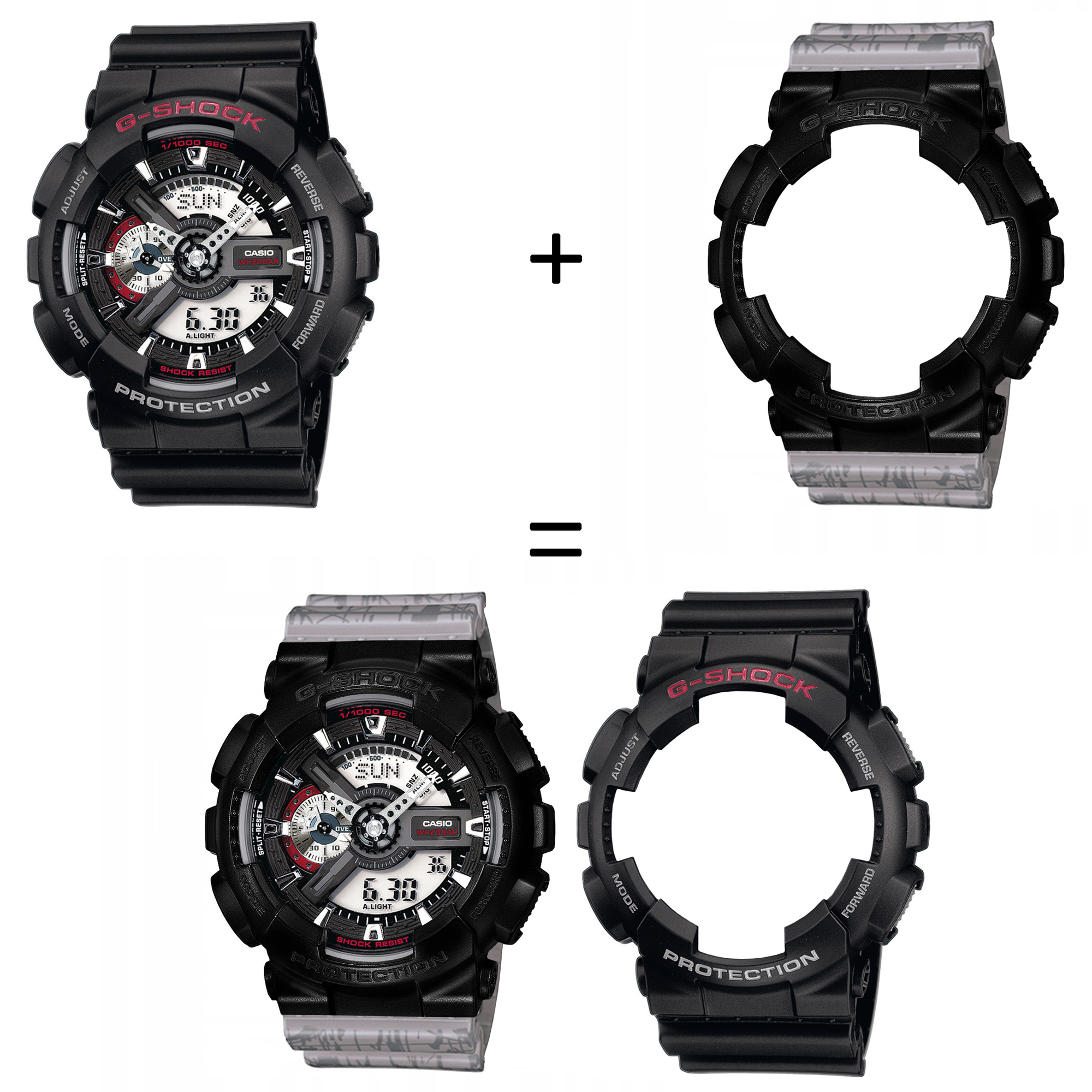 Casio SET GA-110-1AER + BEZEL 10523429 + PASEK 10498174 zegarek - miniatura 2