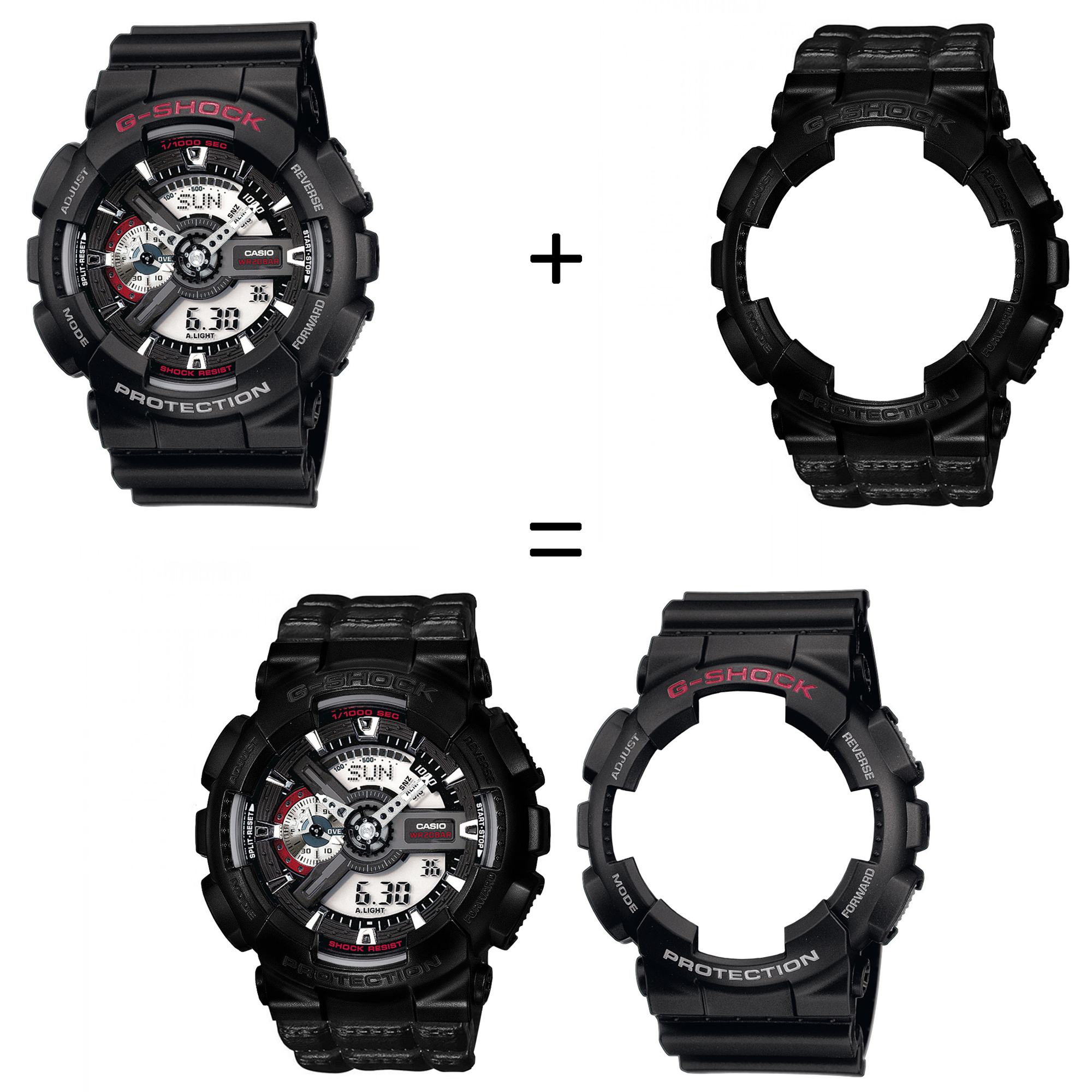 Casio SET GA-110-1AER + BEZEL 10523429 + PASEK 10559686 zegarek - miniatura 2