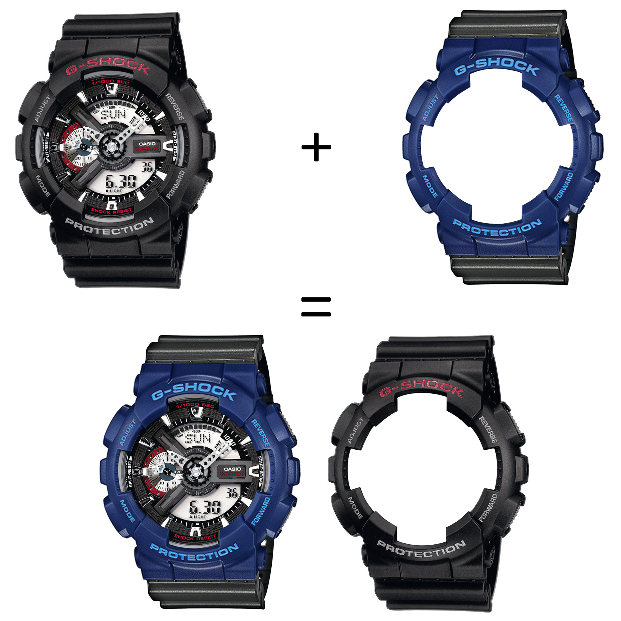 Casio SET GA-110-1AER + BEZEL 10527398 + PASEK 10467764 zegarek - miniatura 2