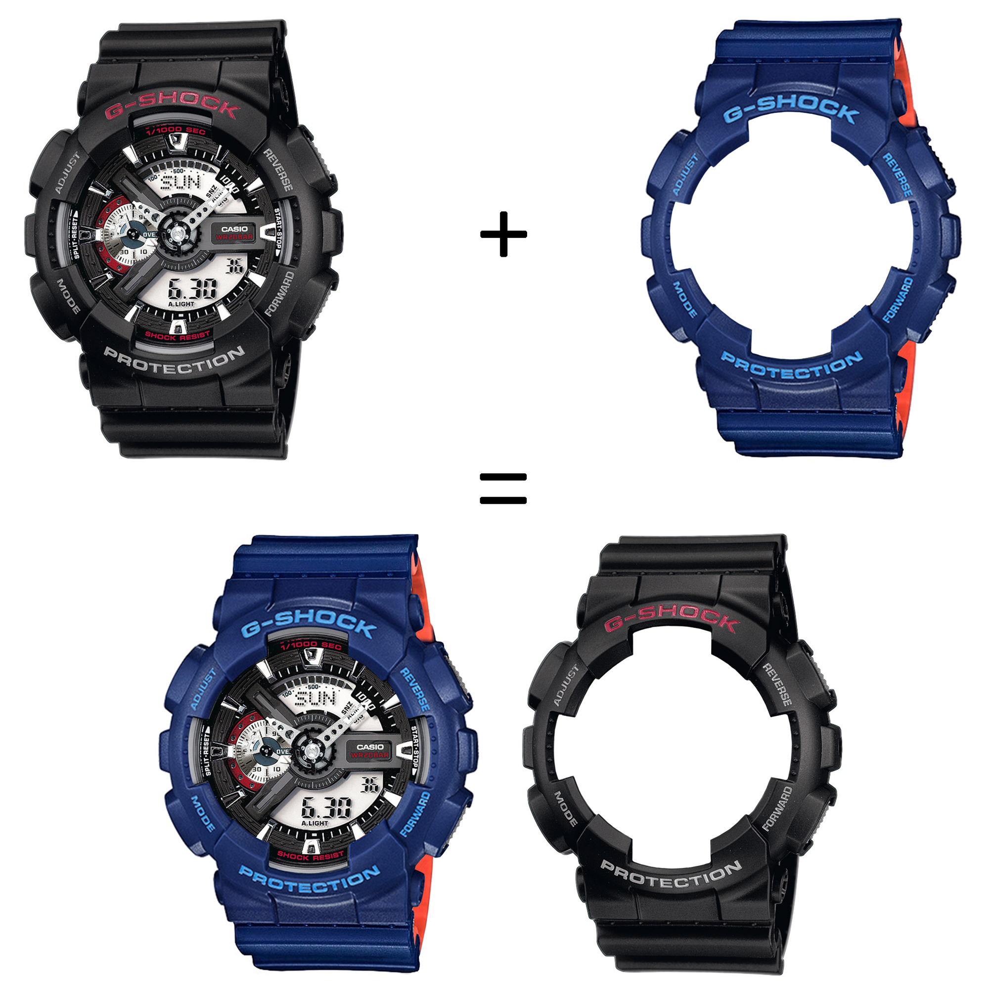 Casio SET GA-110-1AER + BEZEL 10527398 + PASEK 10527467 zegarek - miniatura 2