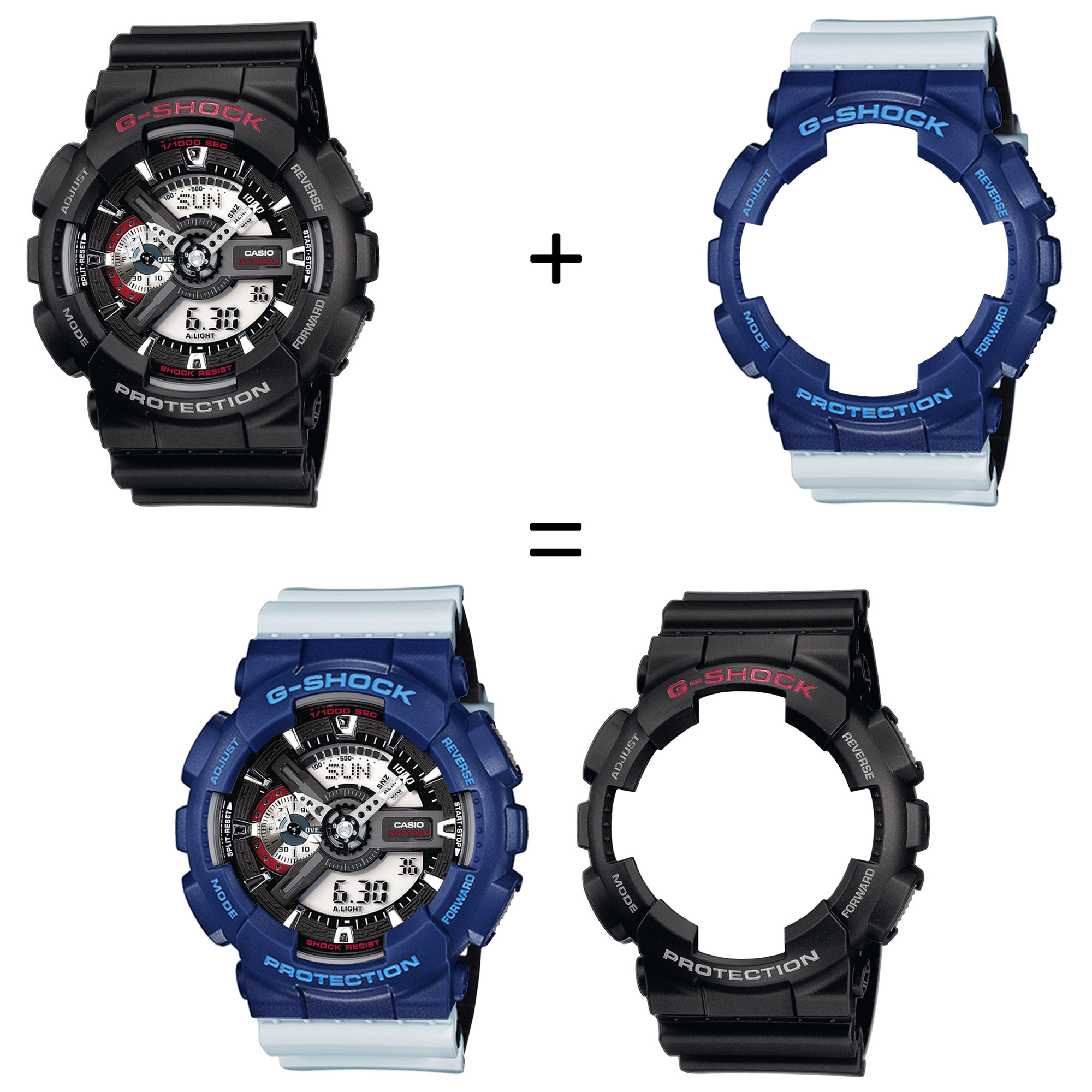 Casio SET GA-110-1AER + BEZEL 10527398 + PASEK 10527469 zegarek - miniatura 2