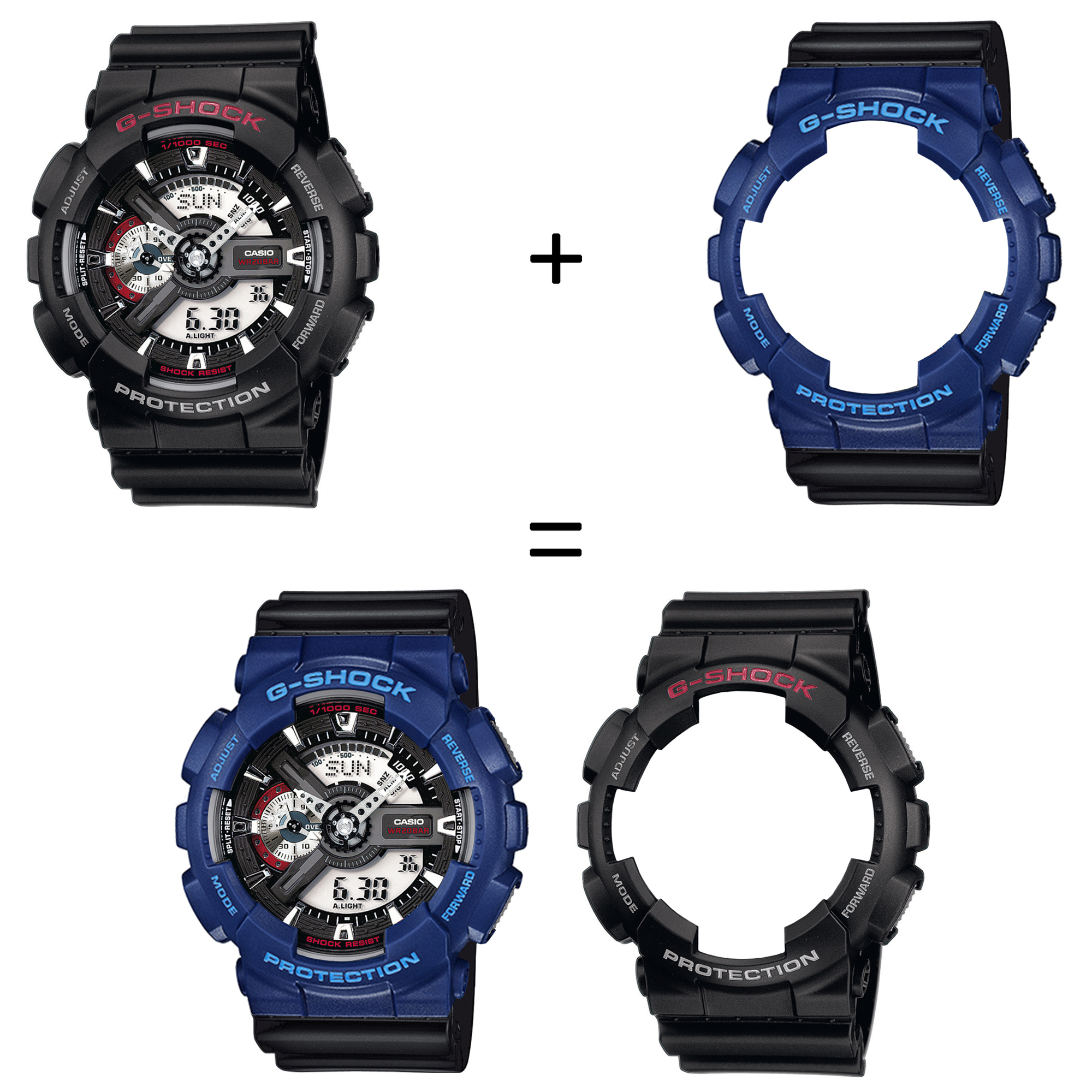 Casio SET GA-110-1AER + BEZEL 10527398 + PASEK 10536683 zegarek - miniatura 2