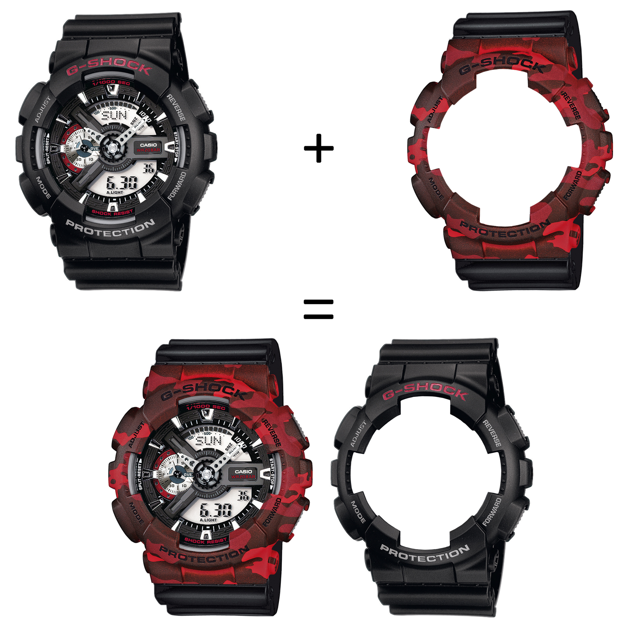Casio SET GA-110-1AER + BEZEL 10530688 + PASEK 10347688 zegarek - miniatura 2
