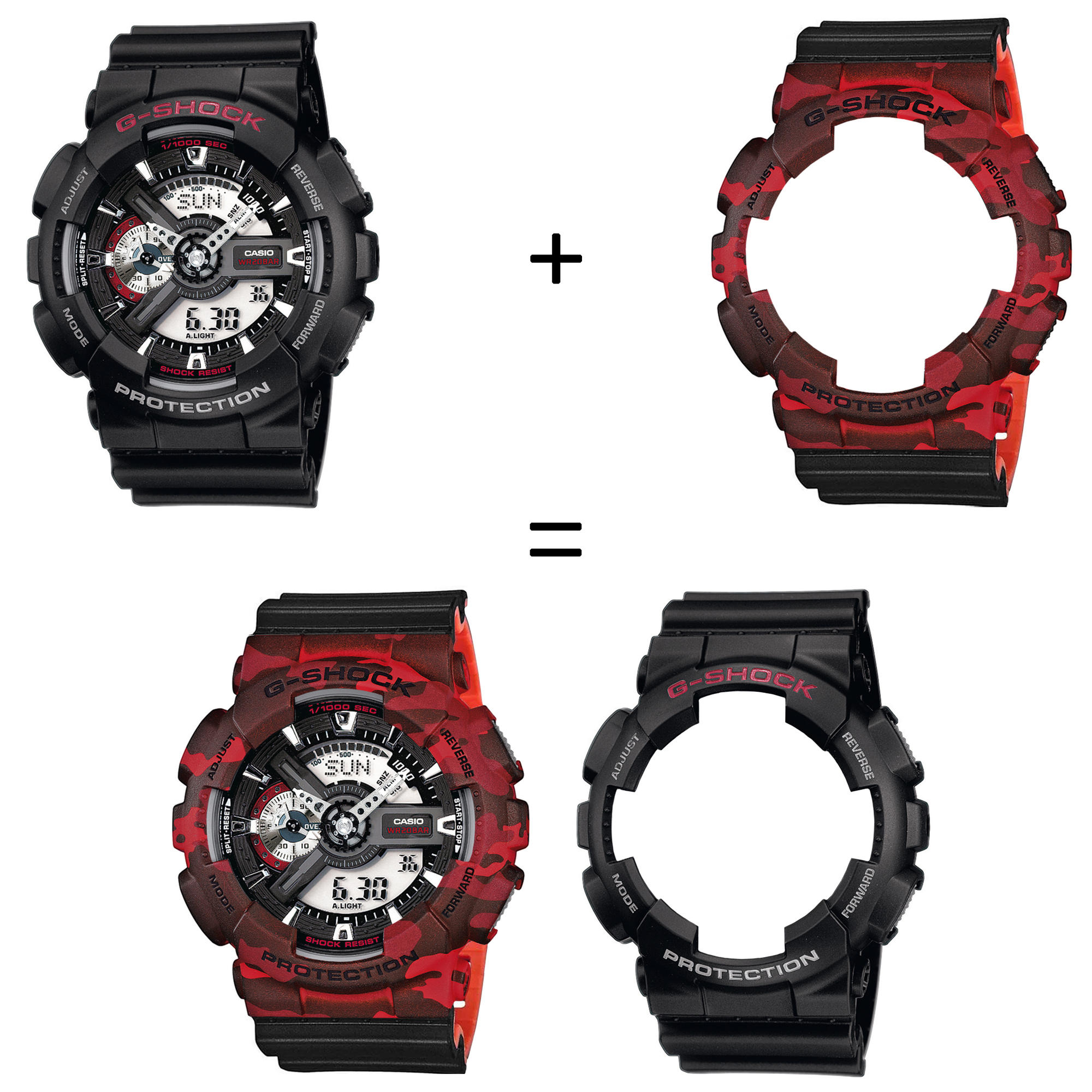 Casio SET GA-110-1AER + BEZEL 10530688 + PASEK 10577142 zegarek - miniatura 2