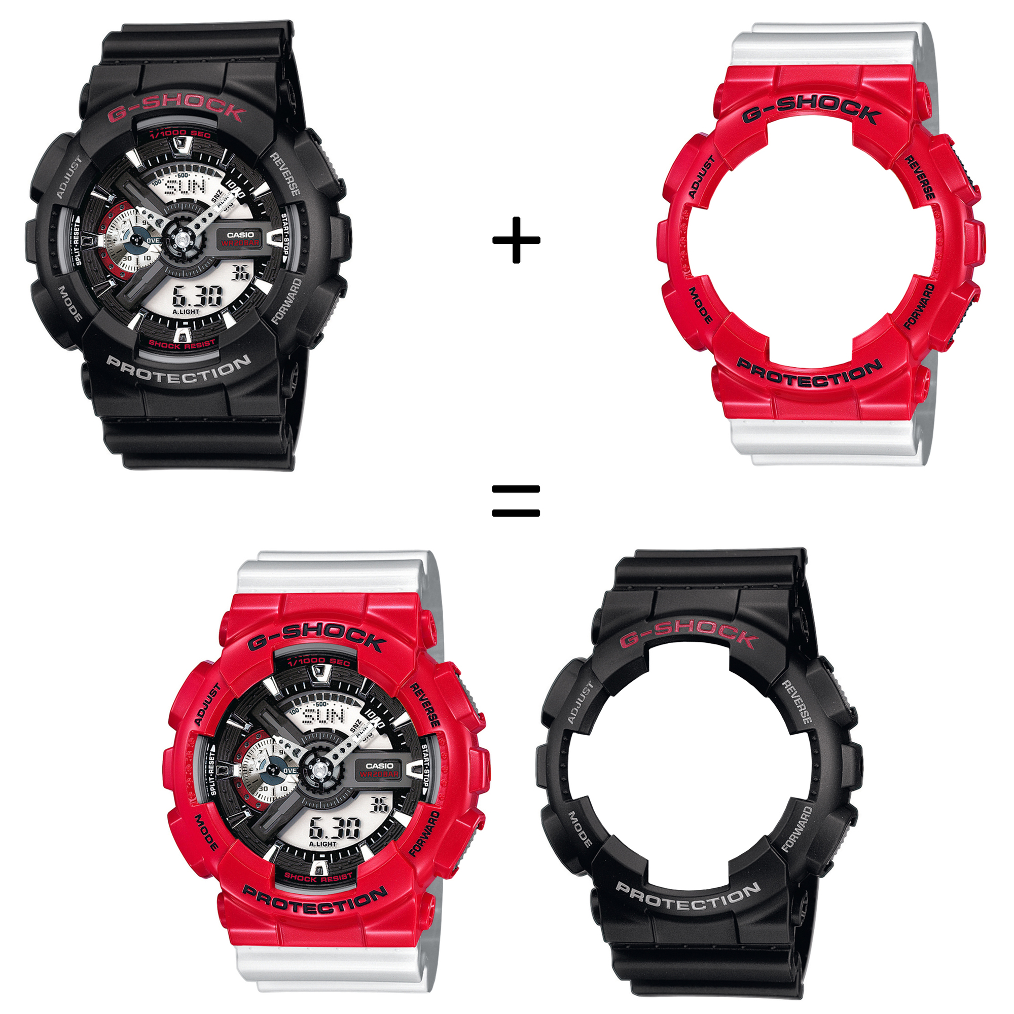 Casio SET GA-110-1AER + BEZEL 10557822 + PASEK 10347710 zegarek - miniatura 2