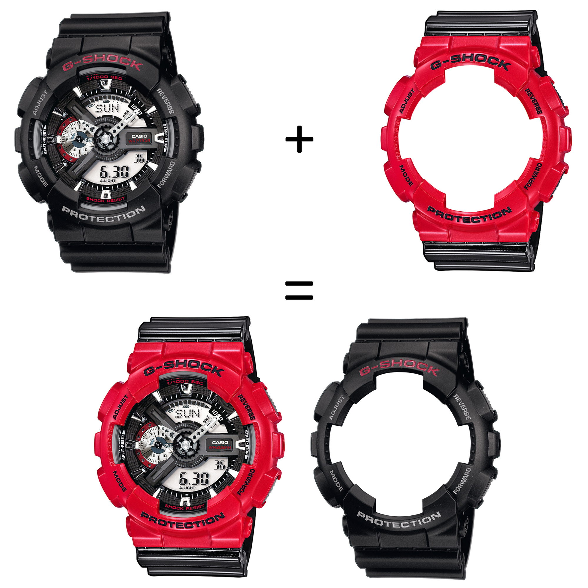 Casio SET GA-110-1AER + BEZEL 10557822 + PASEK 10378391 zegarek - miniatura 2