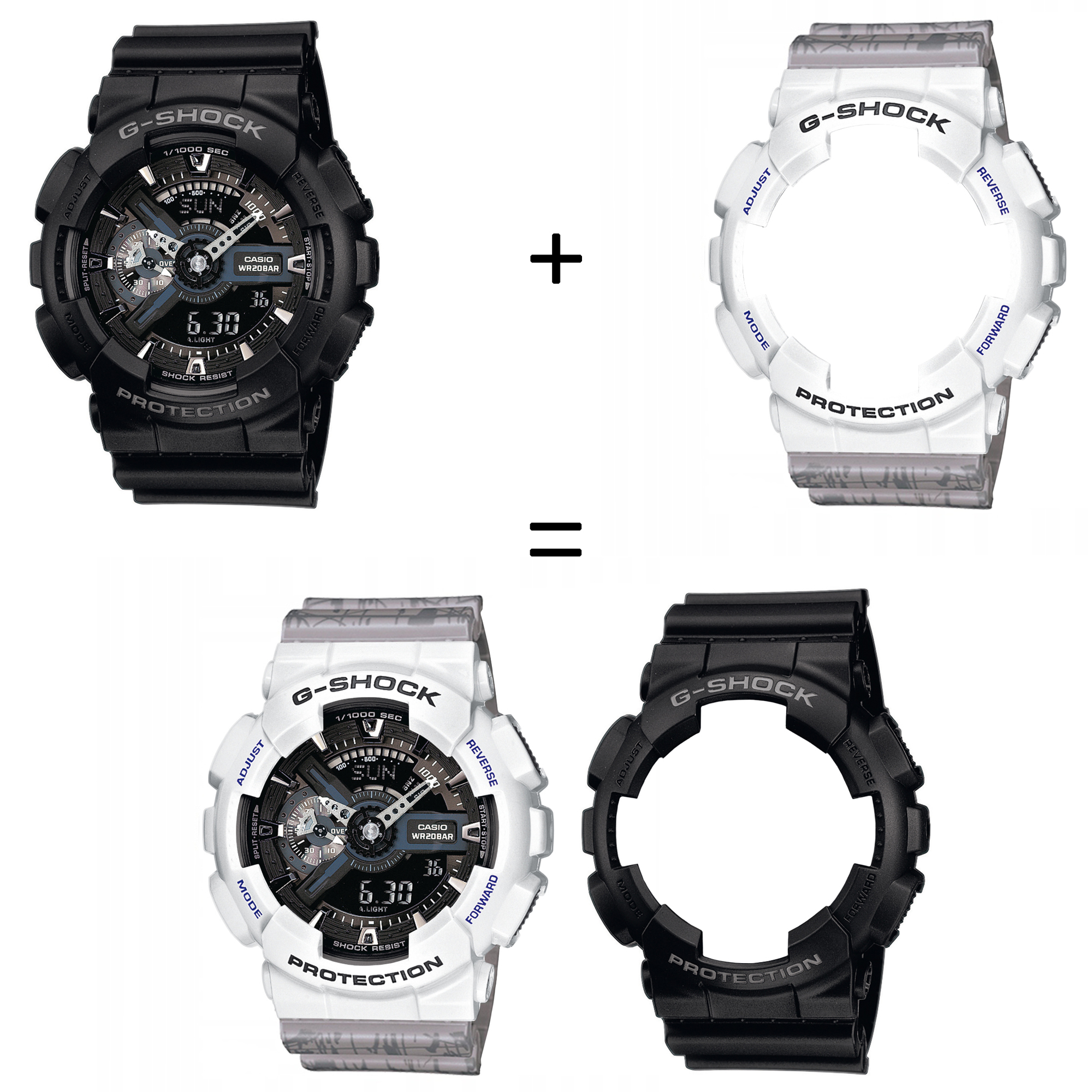 Casio SET GA-110-1BER + BEZEL 10347600 + PASEK 10498174 zegarek - miniatura 2