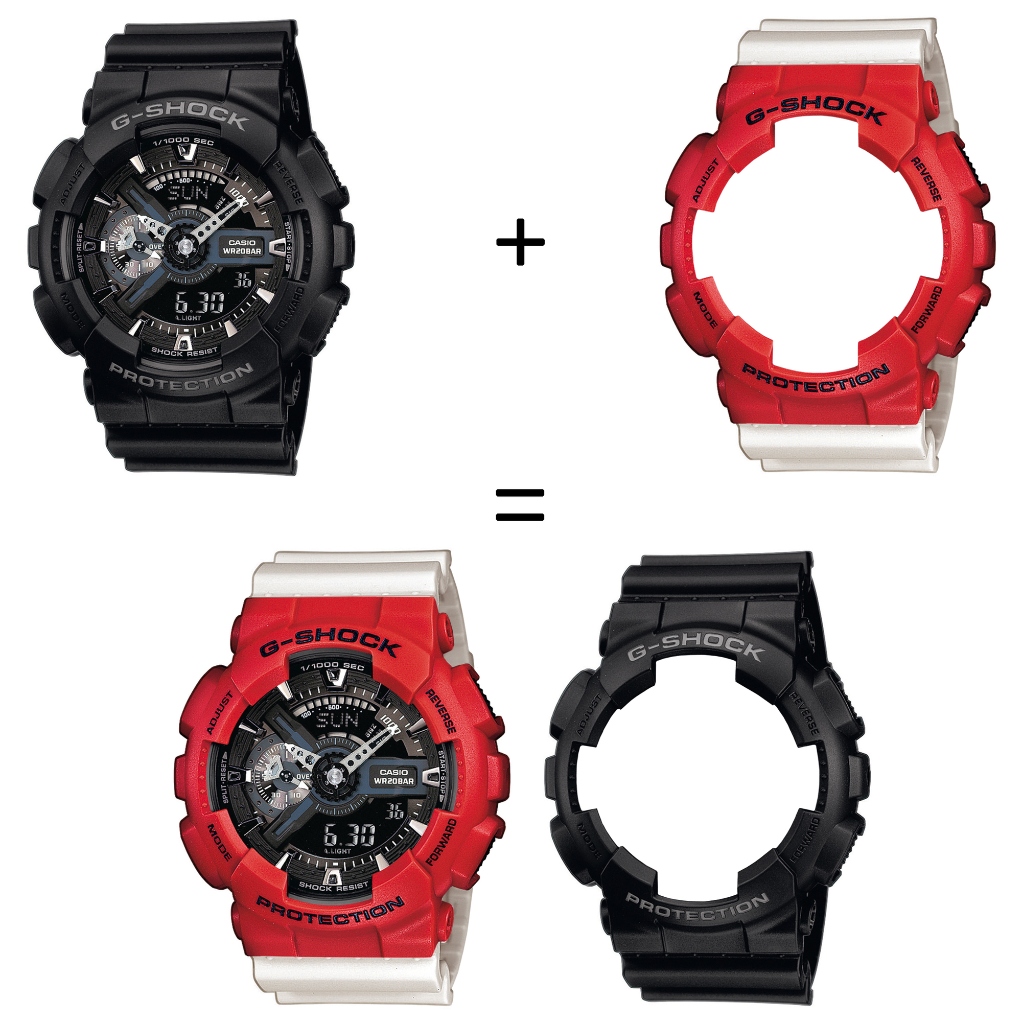 Casio SET GA-110-1BER + BEZEL 10395289 + PASEK 10395227 zegarek - miniatura 2