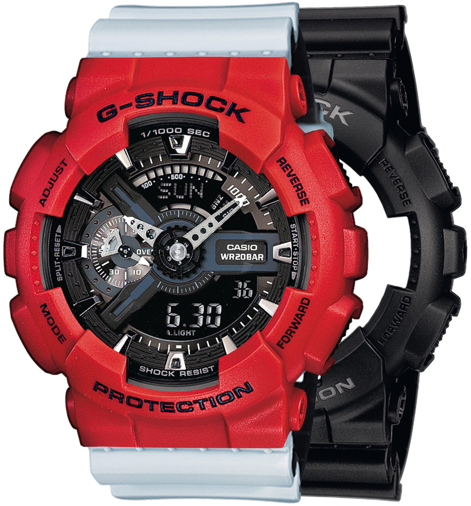 G-SHOCK SET GA-110-1BER + BEZEL 10395289 + PASEK 10527469