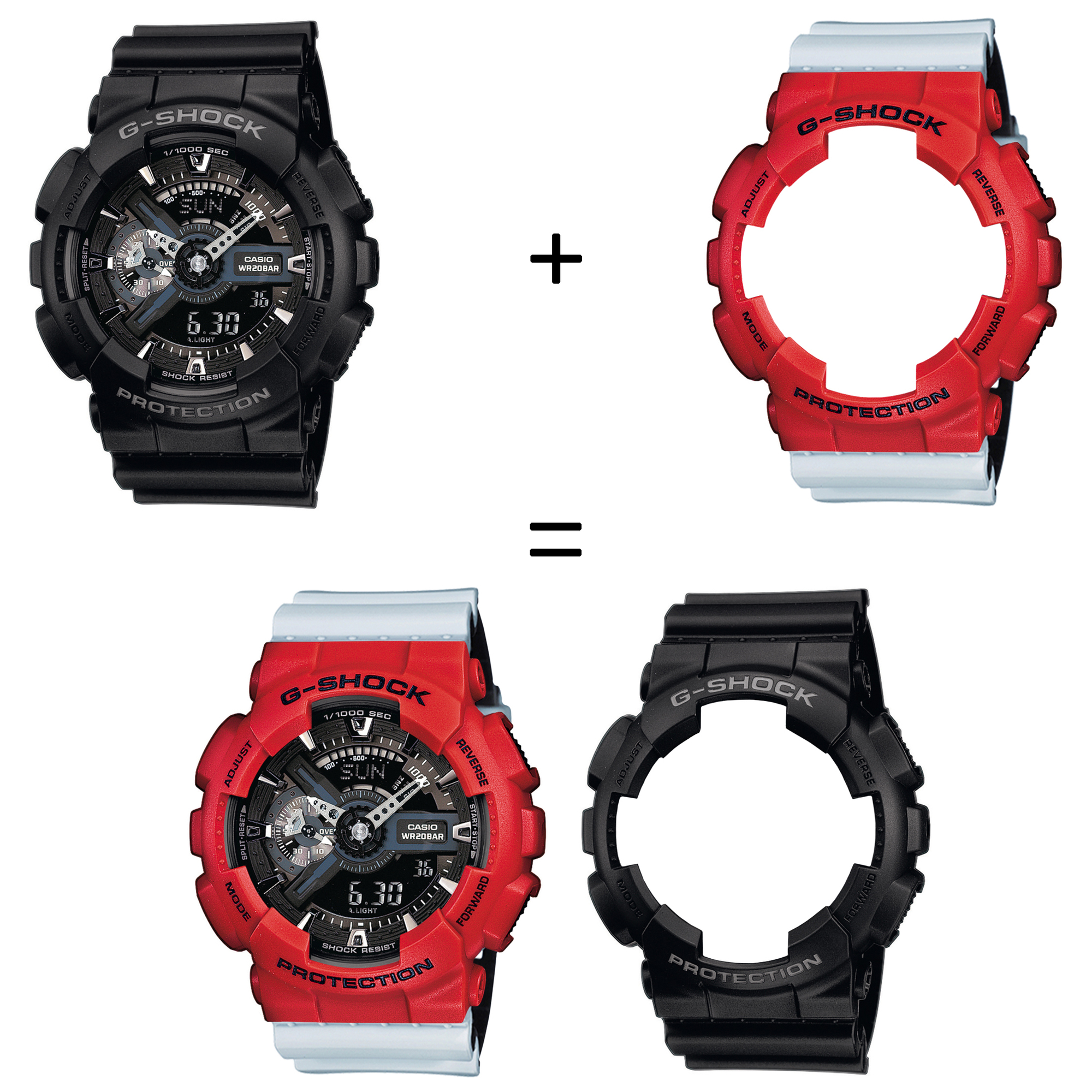 Casio SET GA-110-1BER + BEZEL 10395289 + PASEK 10527469 zegarek - miniatura 2