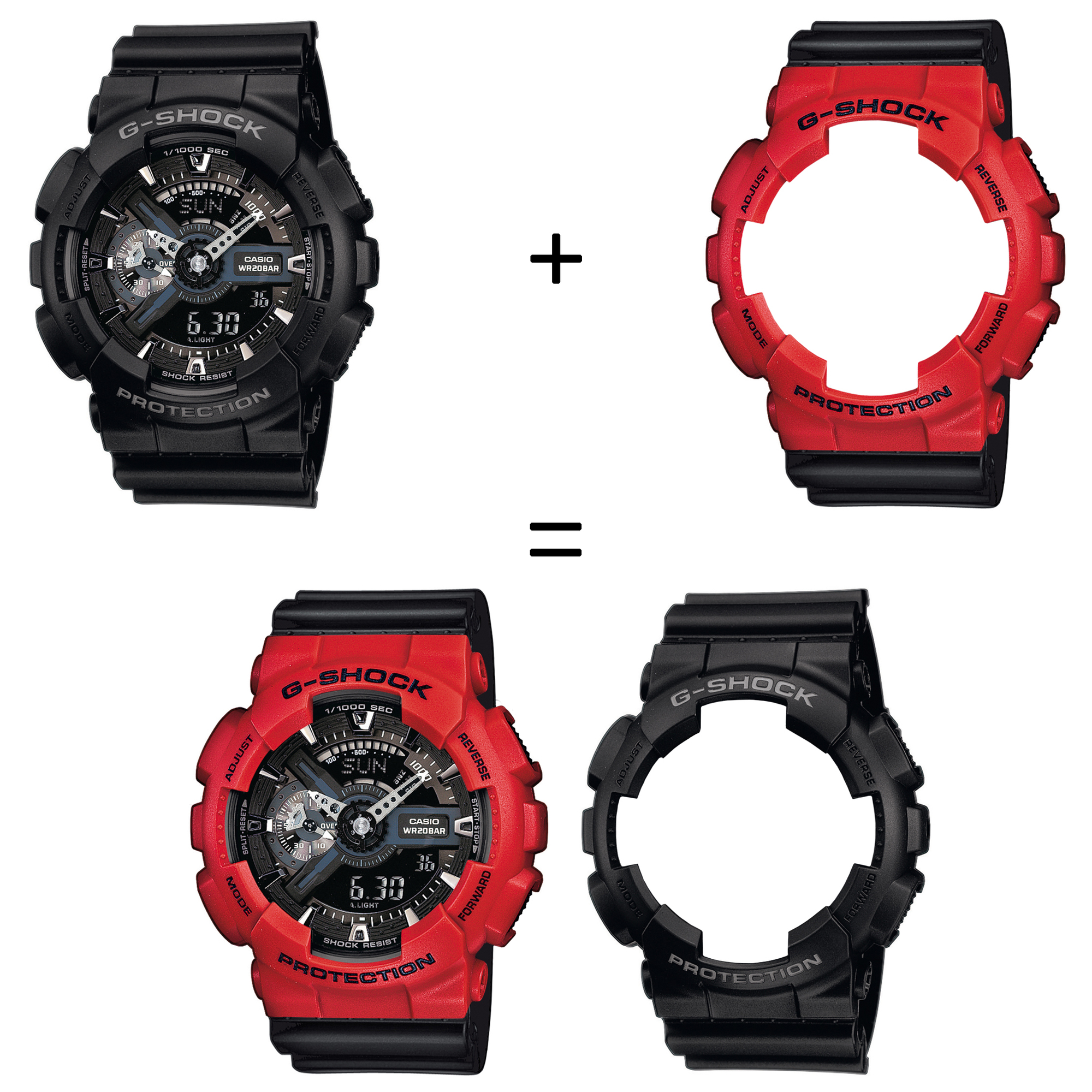 Casio SET GA-110-1BER + BEZEL 10395289 + PASEK 10536683 zegarek - miniatura 2