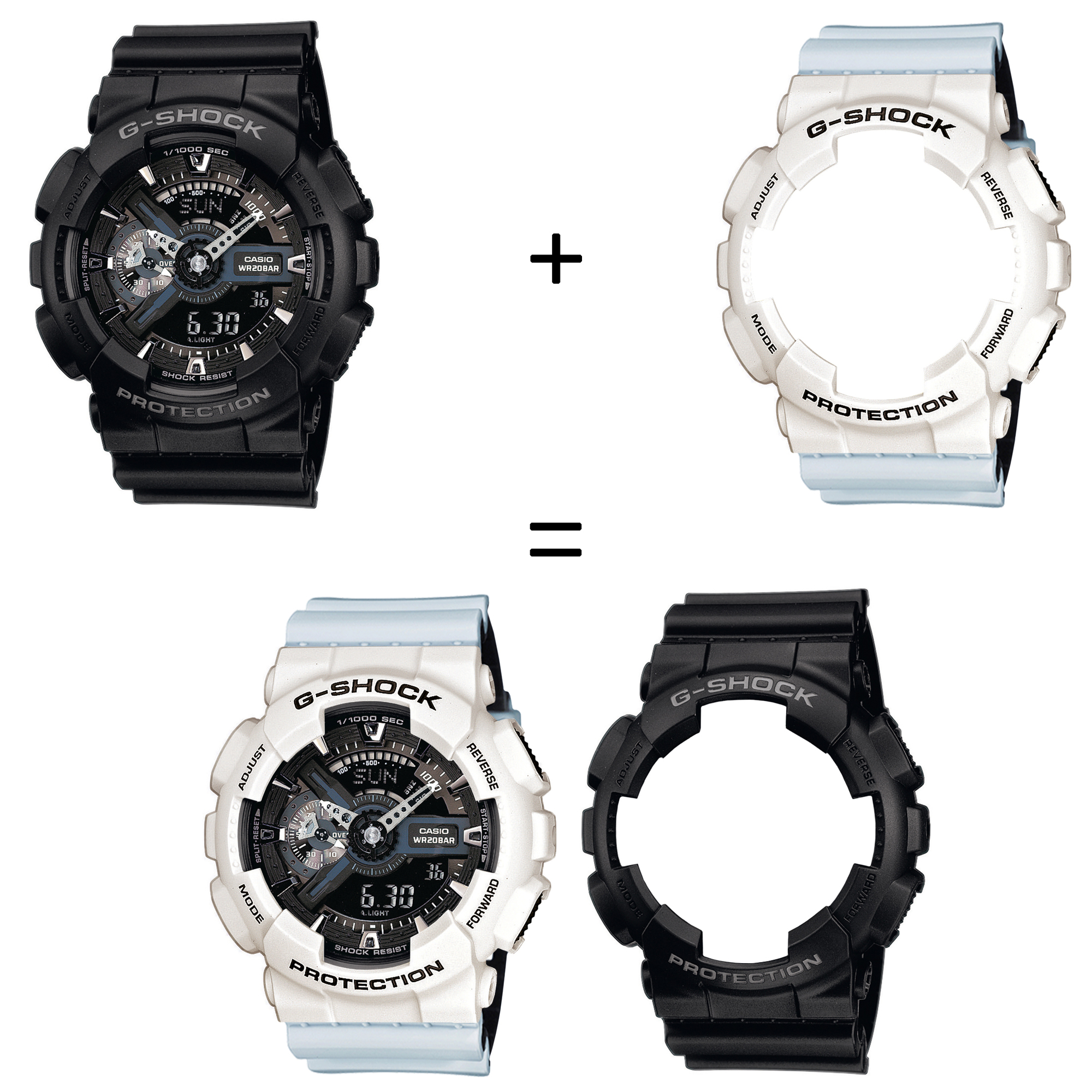 Casio SET GA-110-1BER + BEZEL 10395292 + PASEK 10527469 zegarek - miniatura 2