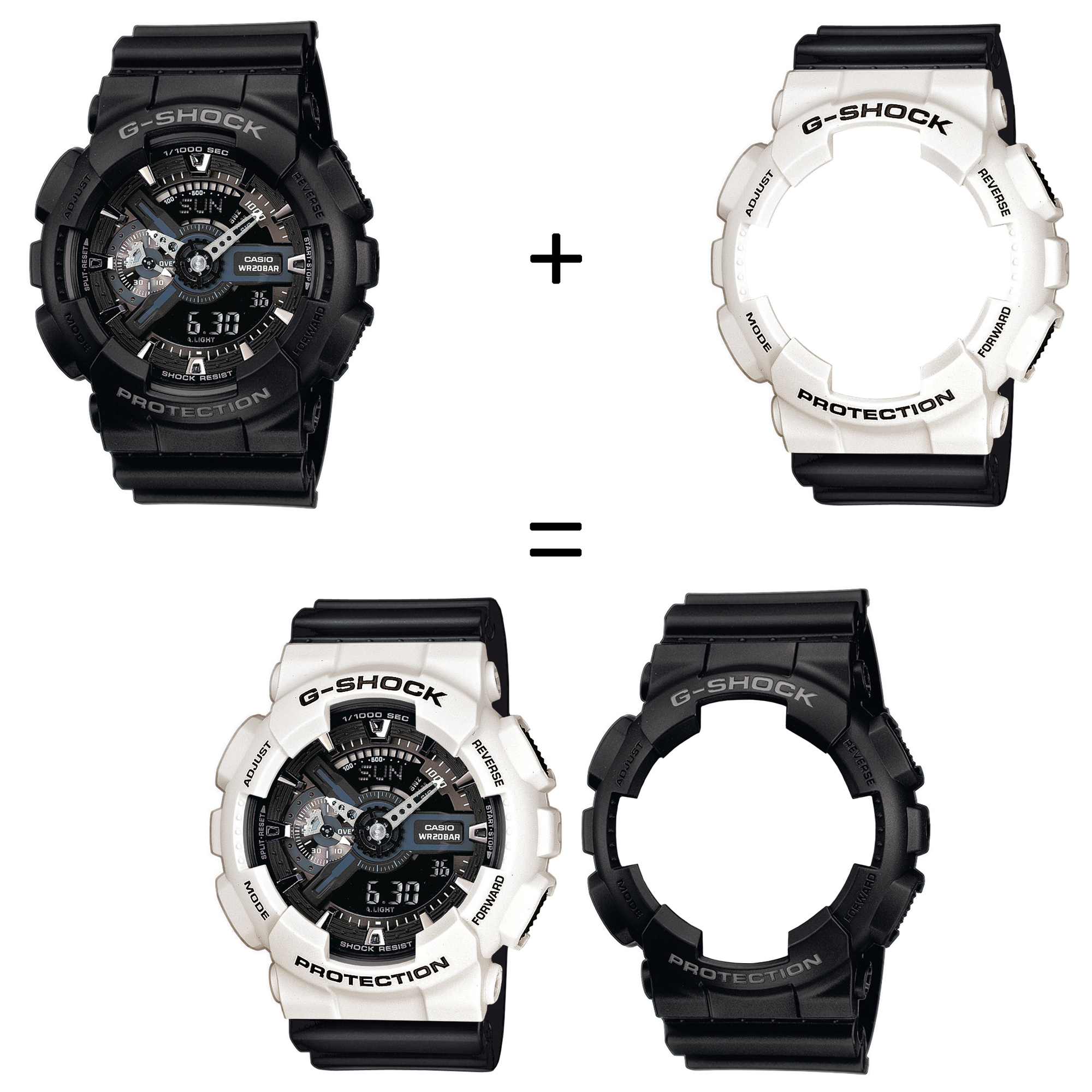Casio SET GA-110-1BER + BEZEL 10395292 + PASEK 10536683 zegarek - miniatura 2
