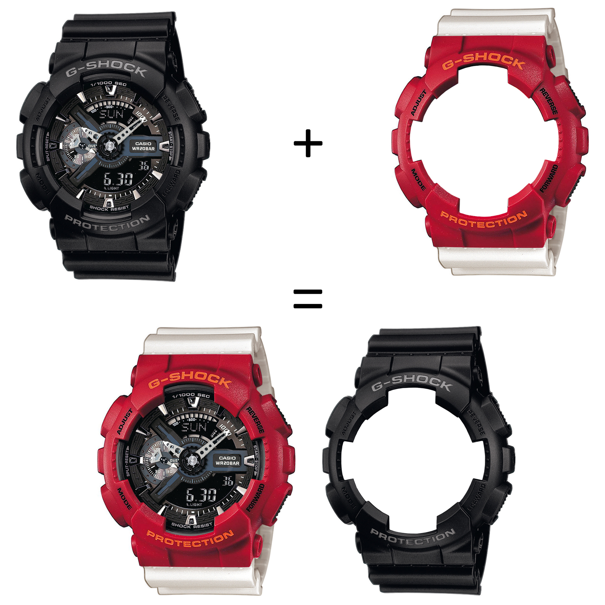 Casio SET GA-110-1BER + BEZEL 10441433 + PASEK 10395227 zegarek - miniatura 2