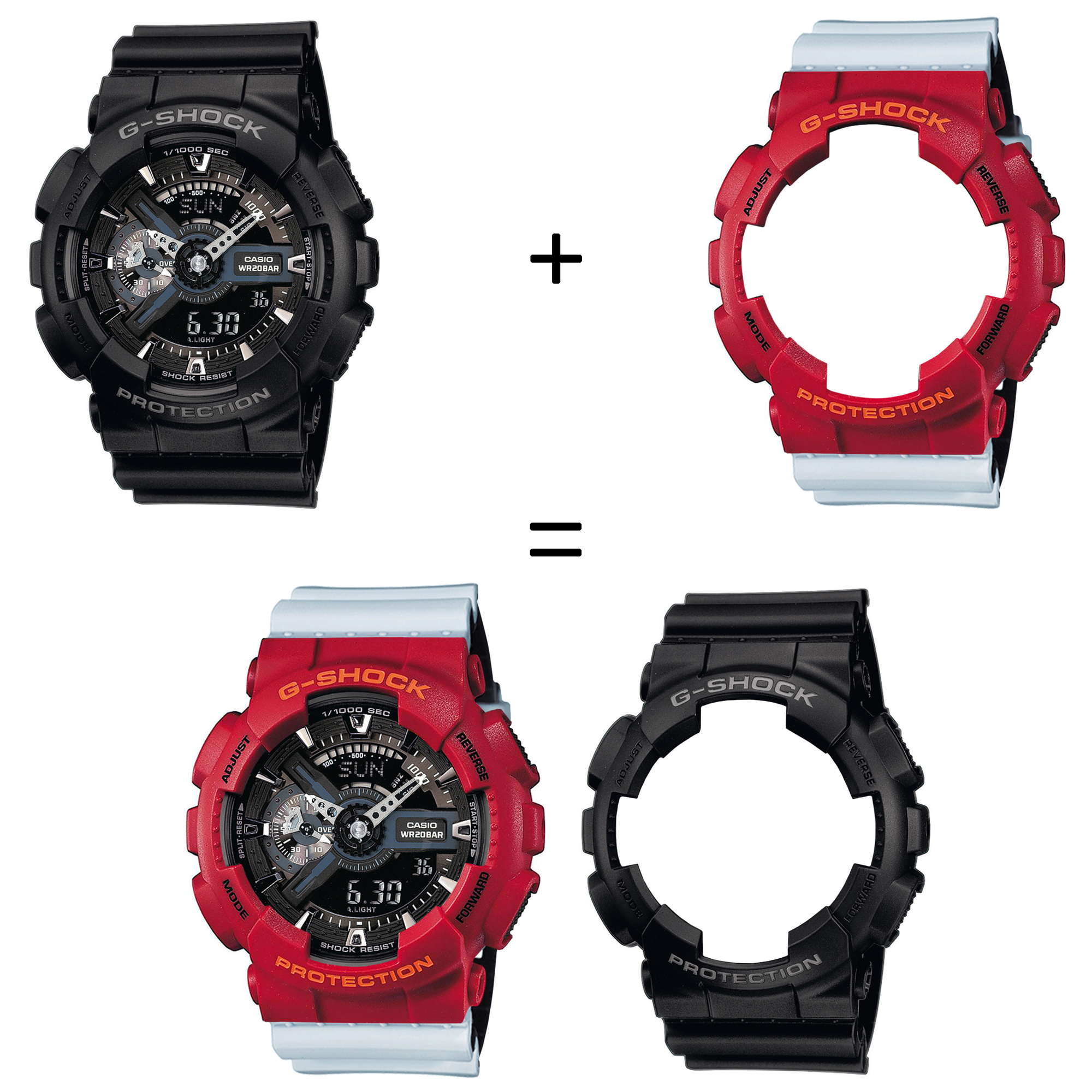 Casio SET GA-110-1BER + BEZEL 10441433 + PASEK 10527469 zegarek - miniatura 2