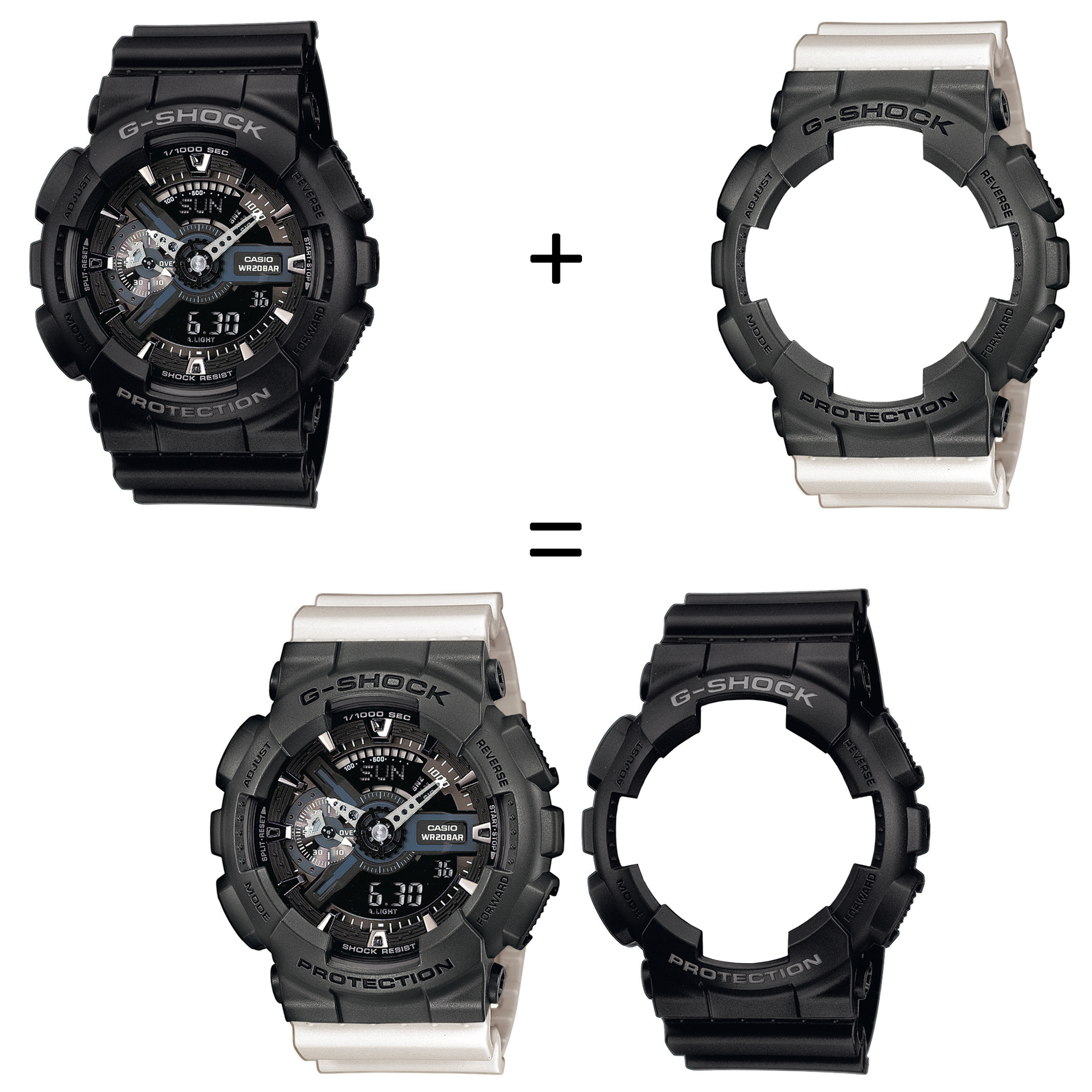 Casio SET GA-110-1BER + BEZEL 10467795 + PASEK 10395227 zegarek