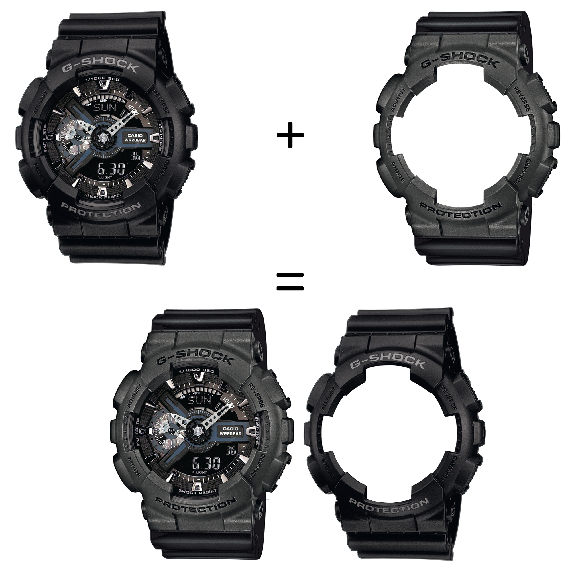 Casio SET GA-110-1BER + BEZEL 10467795 + PASEK 10536683 zegarek - miniatura 2