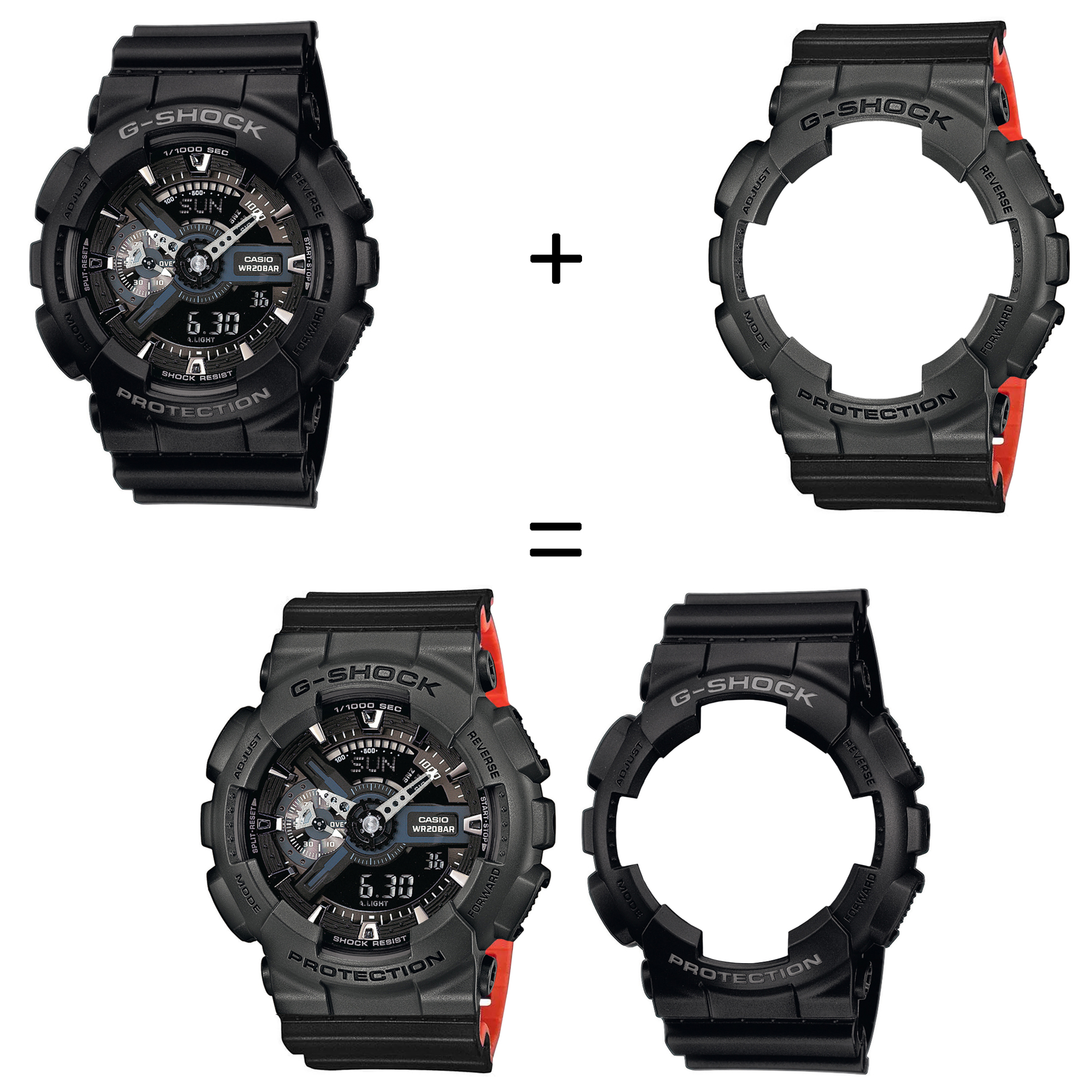 Casio SET GA-110-1BER + BEZEL 10467795 + PASEK 10577142 zegarek - miniatura 2