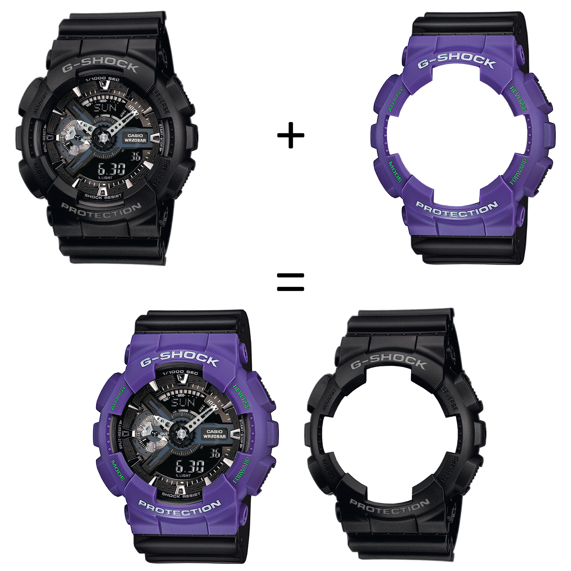 Casio SET GA-110-1BER + BEZEL 10498250 + PASEK 10347688 zegarek - miniatura 2