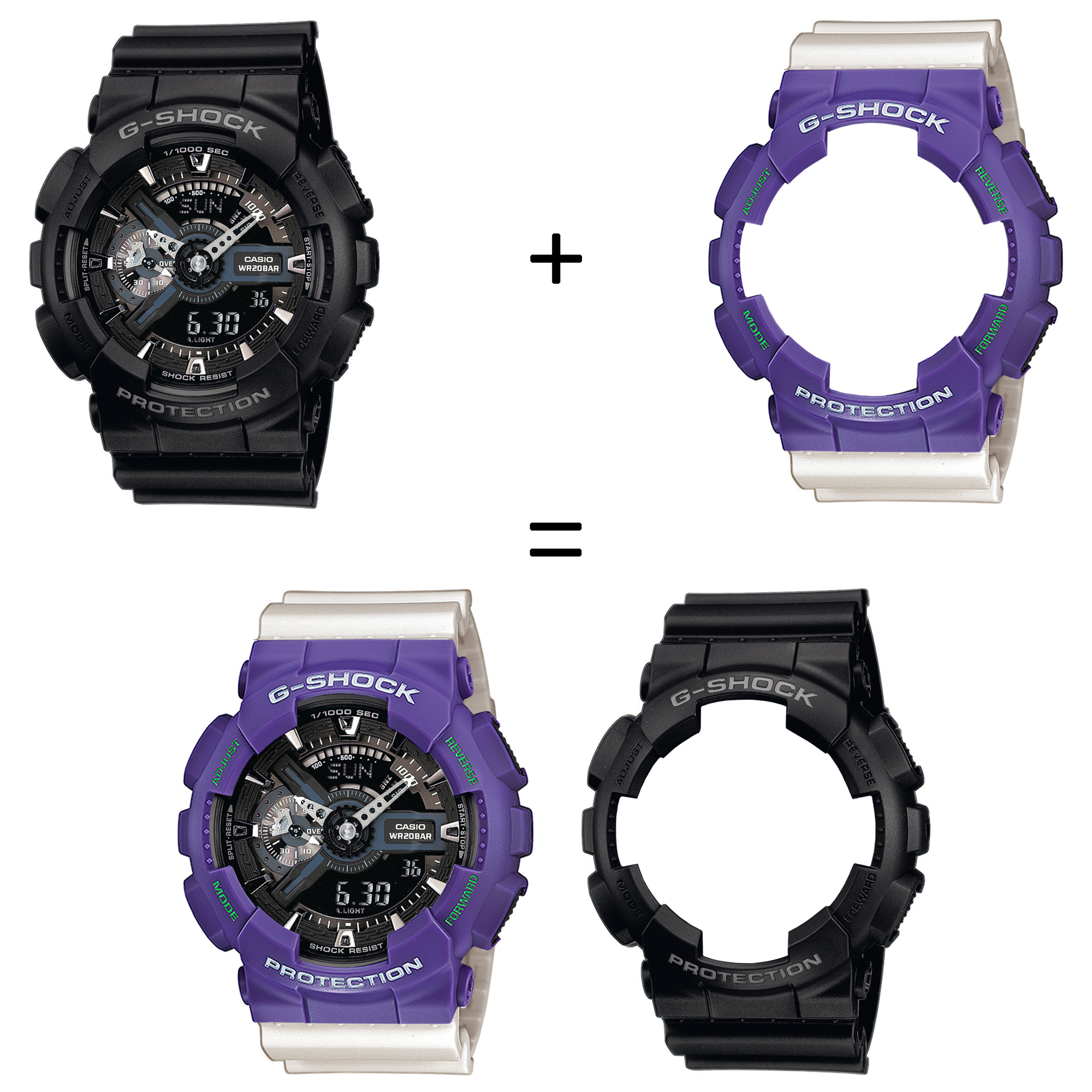 Casio SET GA-110-1BER + BEZEL 10498250 + PASEK 10395227 zegarek - miniatura 2