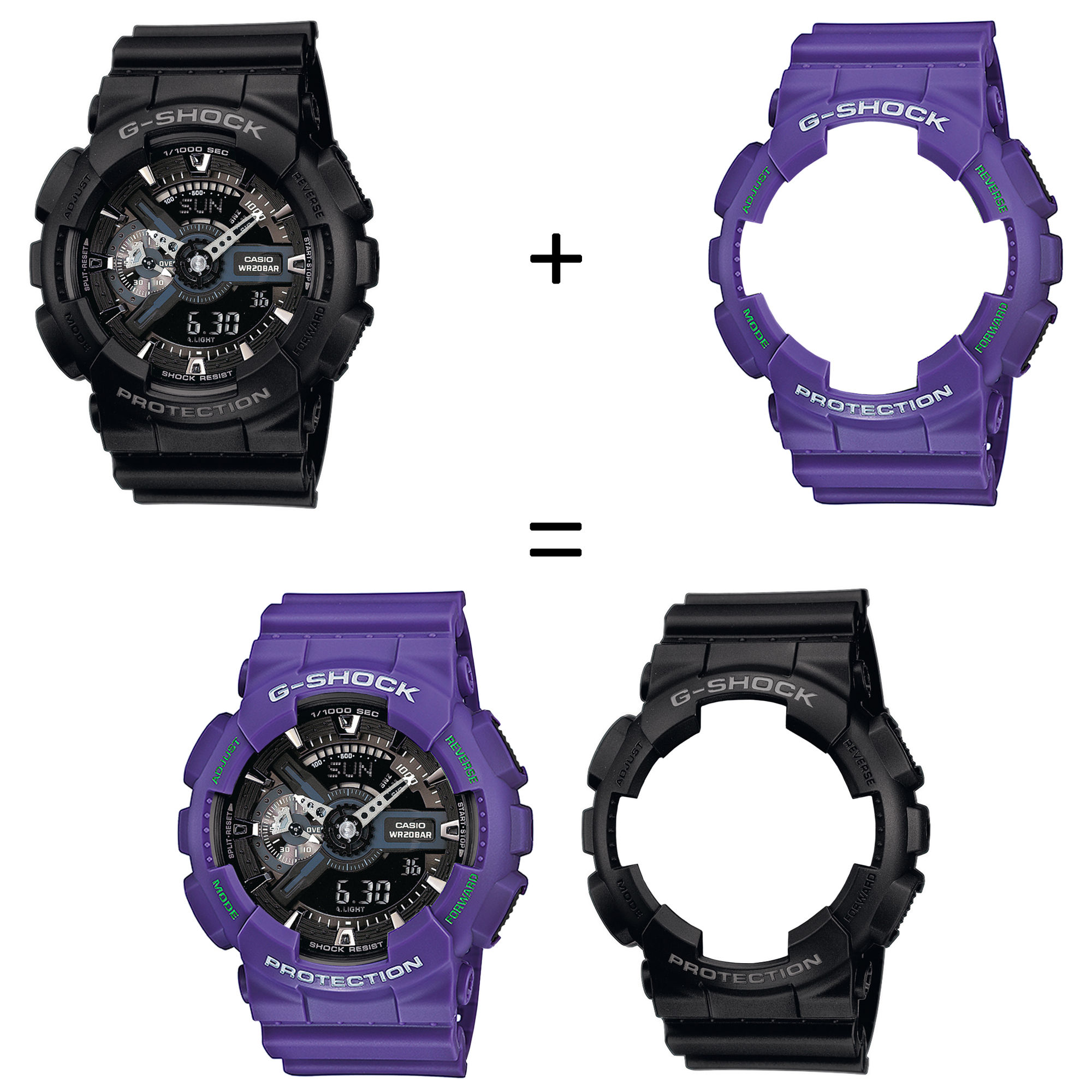 Casio SET GA-110-1BER + BEZEL 10498250 + PASEK 10498156 zegarek - miniatura 2