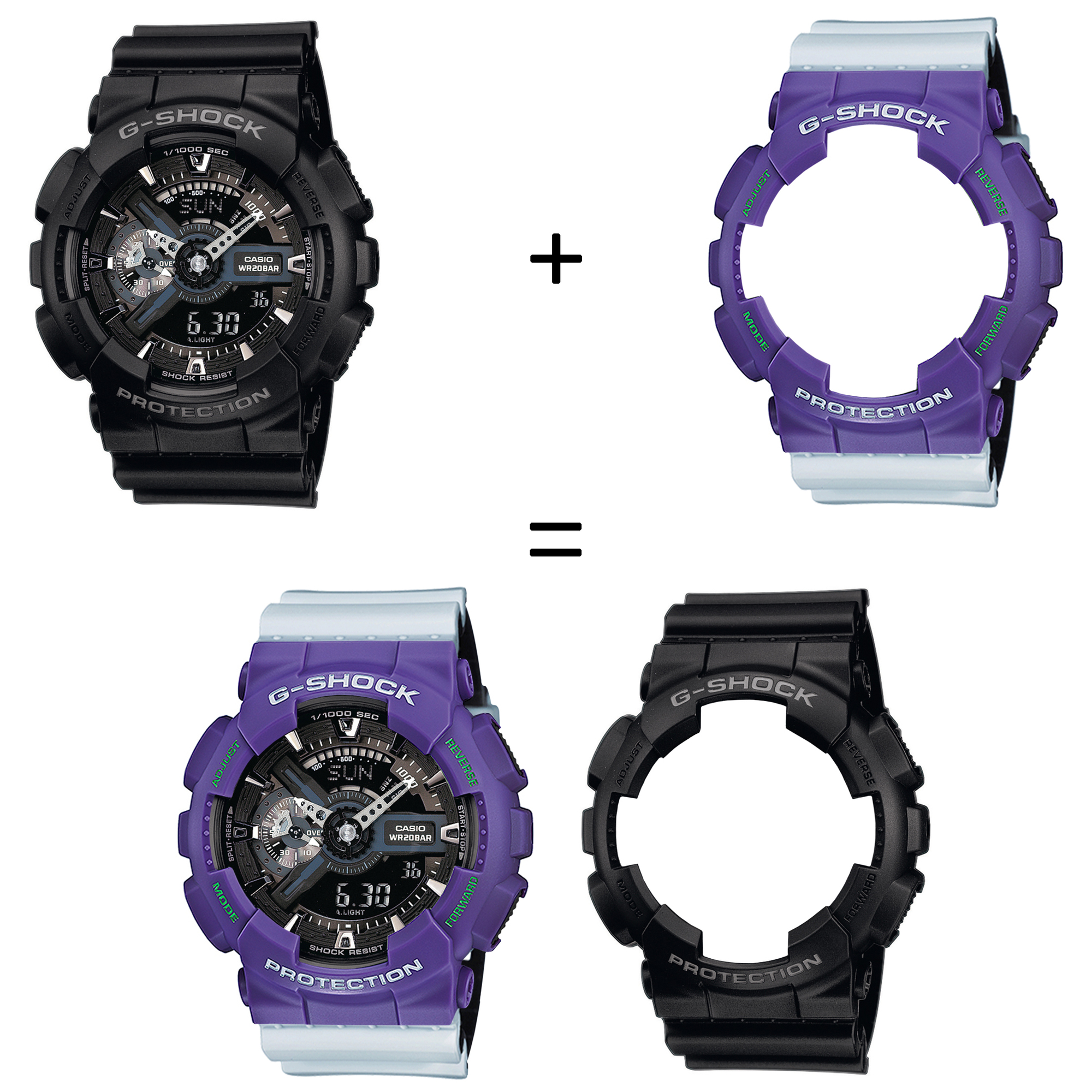 Casio SET GA-110-1BER + BEZEL 10498250 + PASEK 10527469 zegarek - miniatura 2