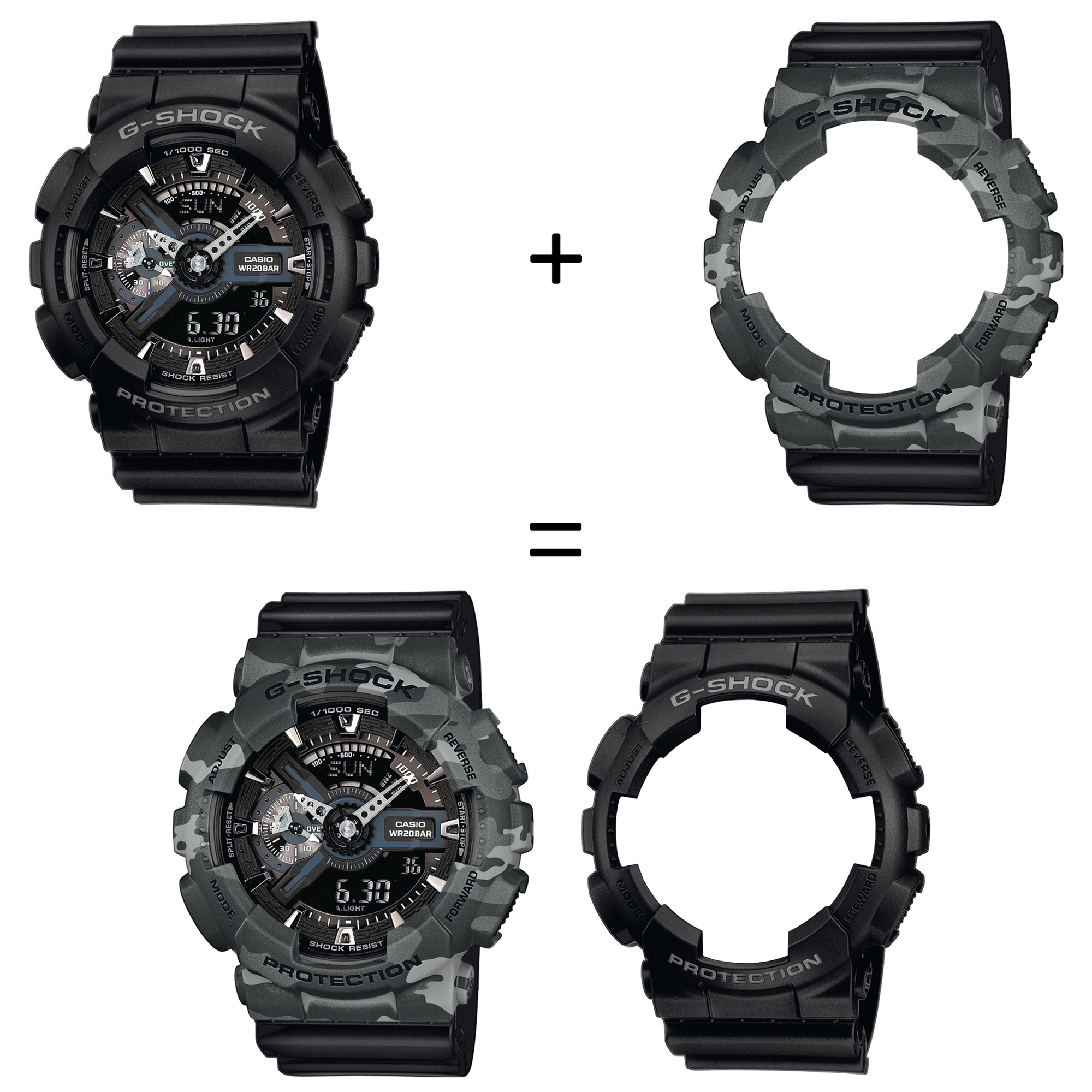 Casio SET GA-110-1BER + BEZEL 10507071 + PASEK 10536683 zegarek - miniatura 2