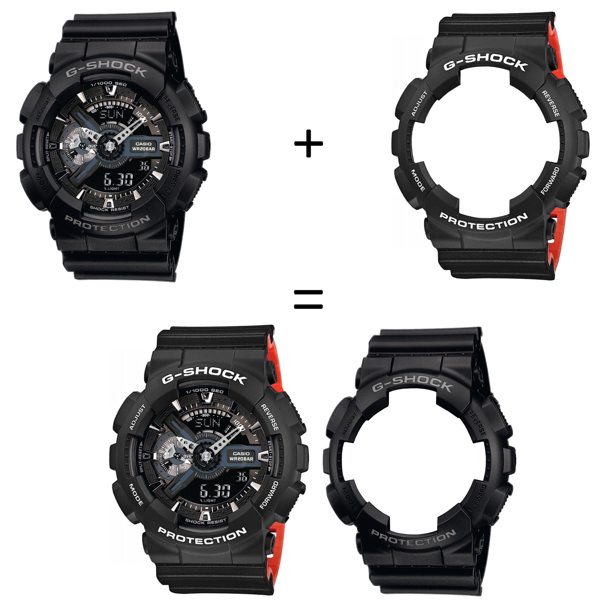 Casio SET GA-110-1BER + BEZEL 10508136 + PASEK 10577142 zegarek - miniatura 2