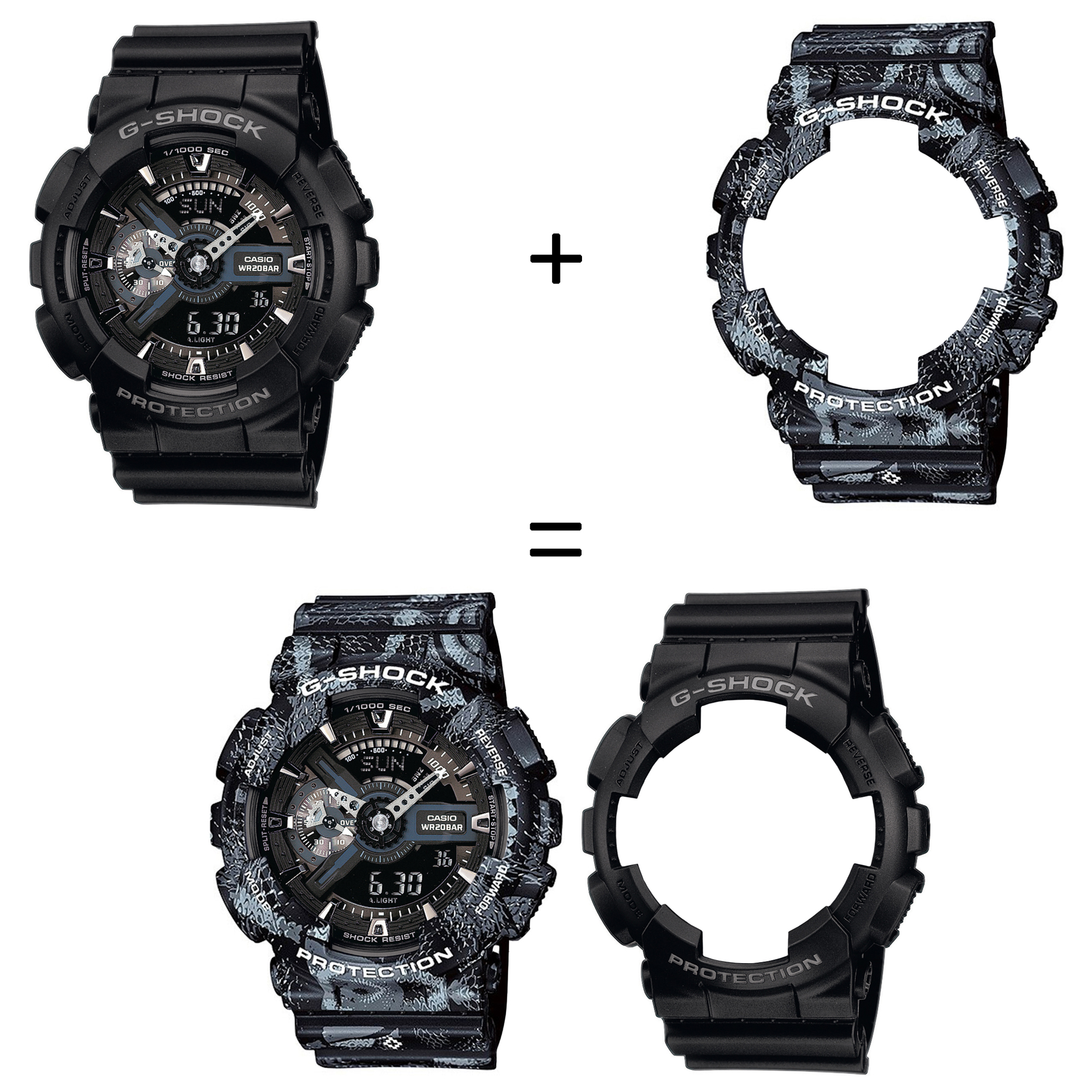 Casio SET GA-110-1BER + BEZEL 10520052 + PASEK 10520049 zegarek - miniatura 2